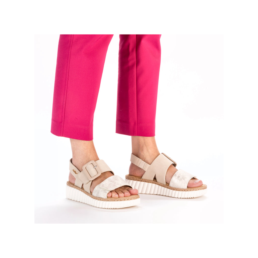 Beige Hook & Loop Sandals for Women | Rieker 69260-60
