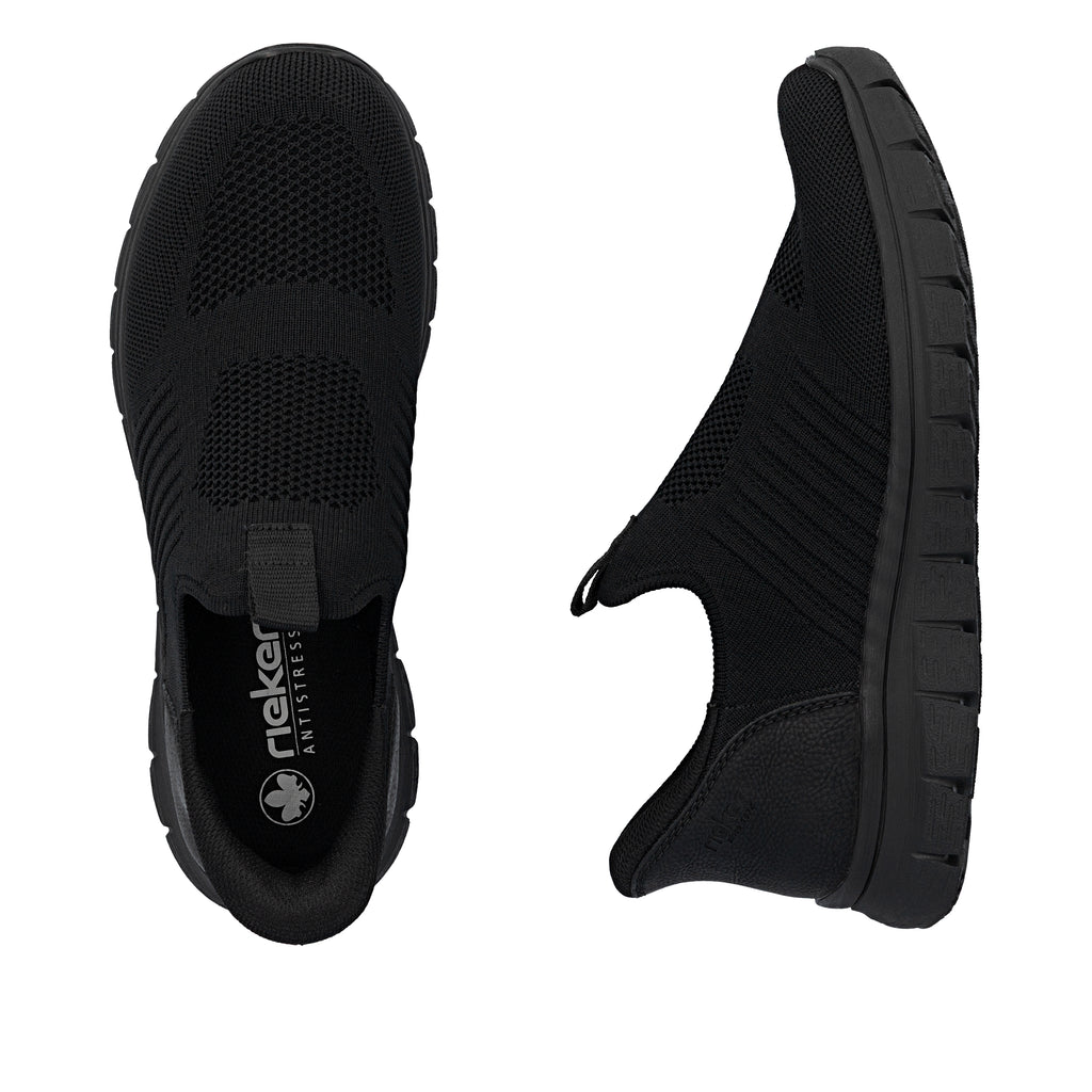 Black Elasticated Shoes for Men | Rieker B6659-01