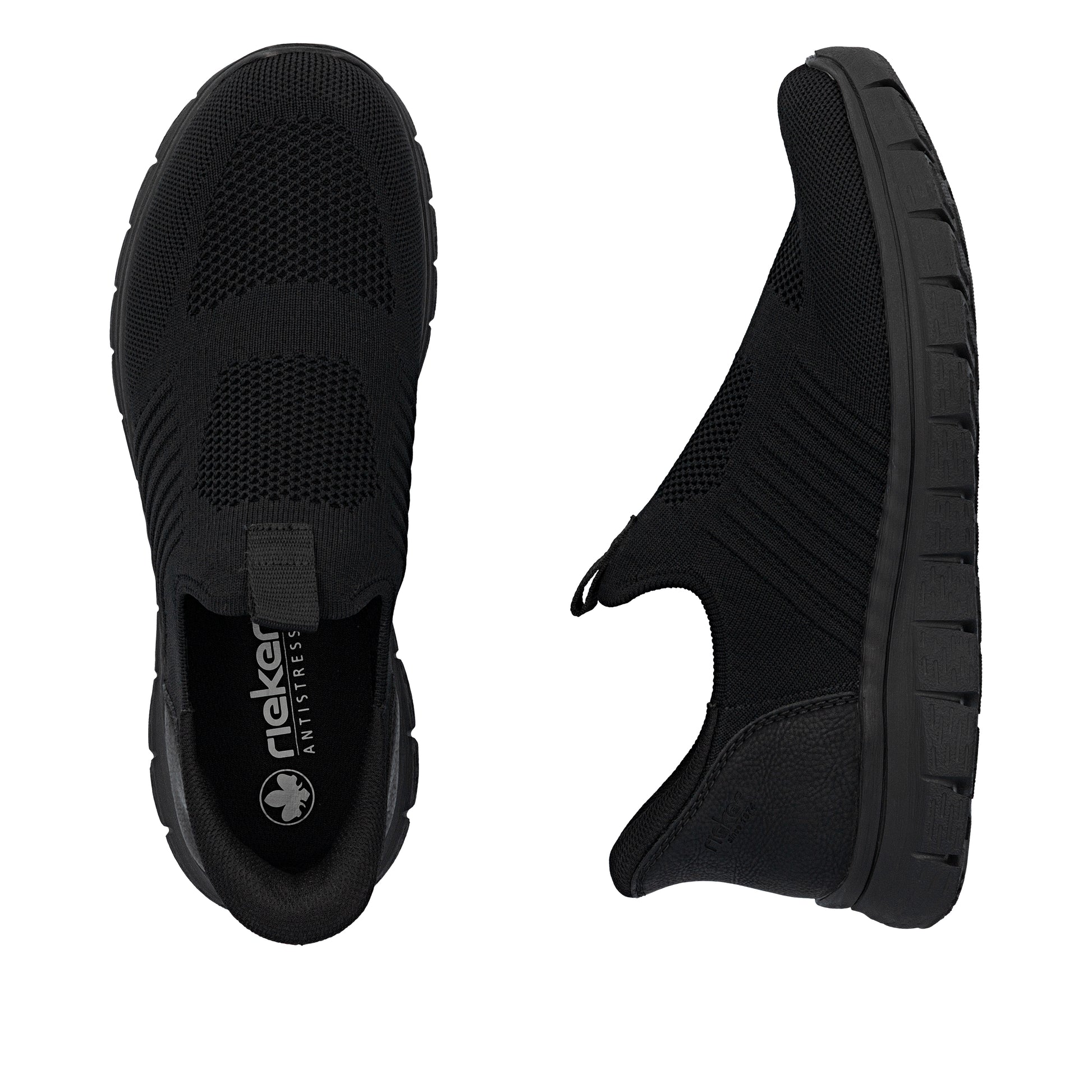 Black Elasticated Shoes for Men | Rieker B6659-01