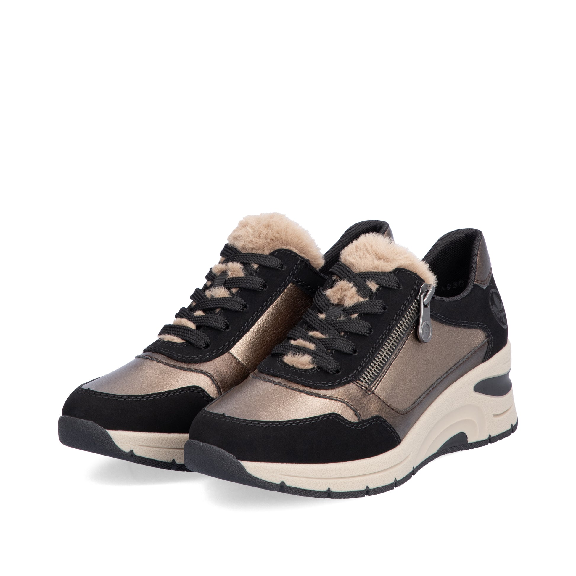 Beige Zip Shoes for Women | Rieker N9301-90