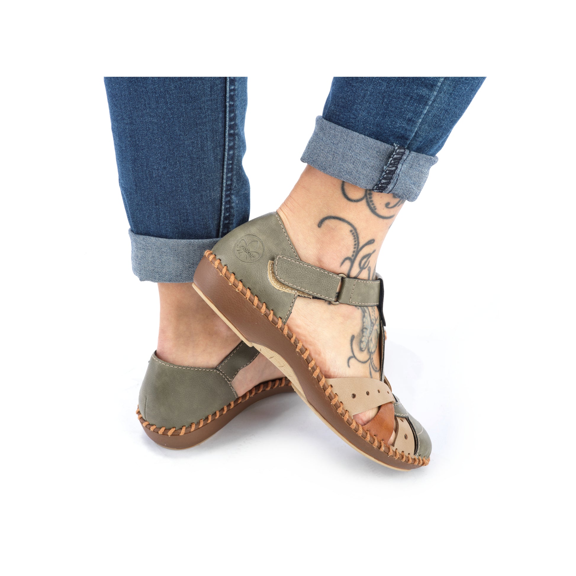 Green Hook & Loop Shoes for Women | Rieker M1655-54