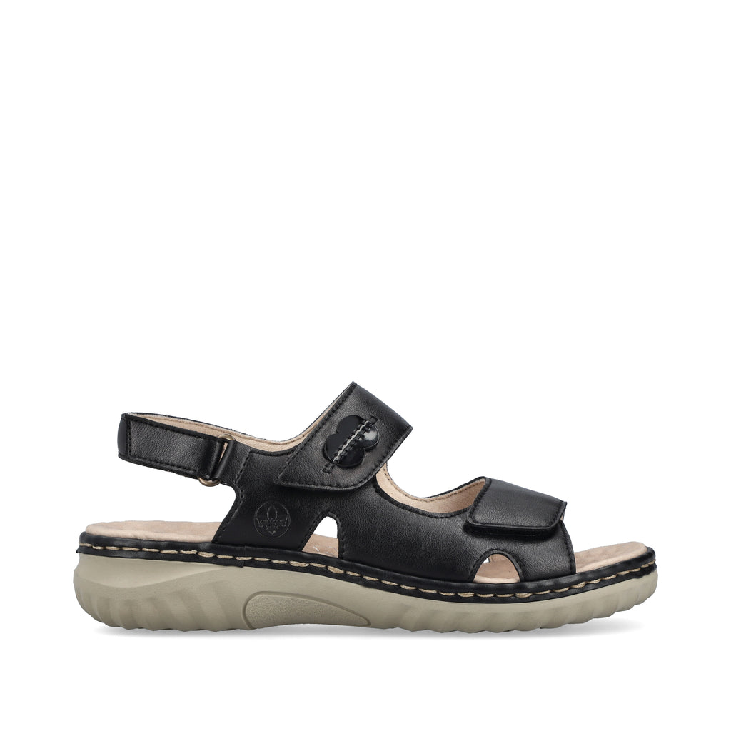 Black Hook & Loop Sandals for Women | Rieker 60462-00