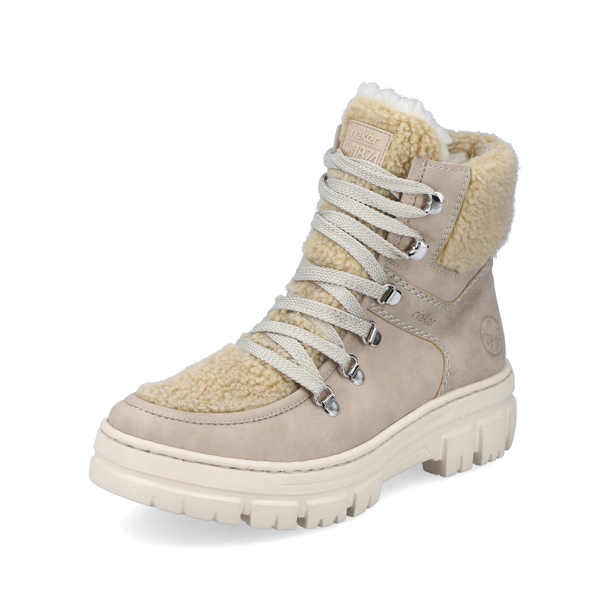 Beige Zip Boots for Women | Rieker Z7430-62