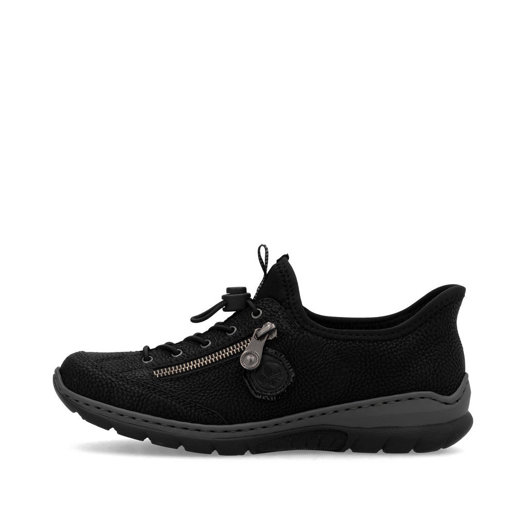 Black Elasticated Shoes for Women | Rieker L32F1-00