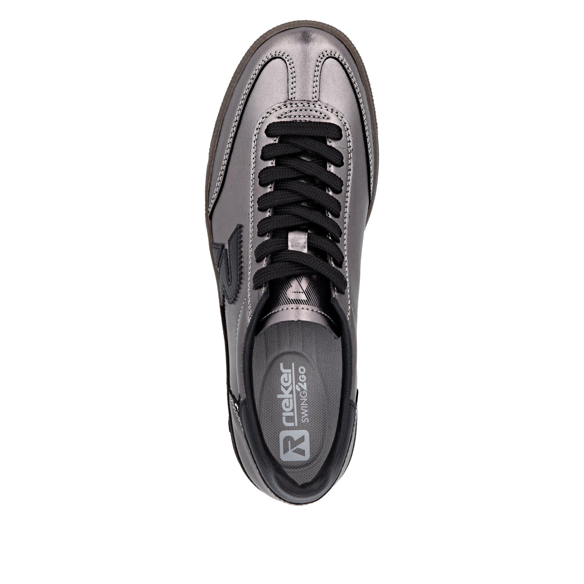 Silver/Platinum Elasticated Shoes for Women | Rieker W2200-91