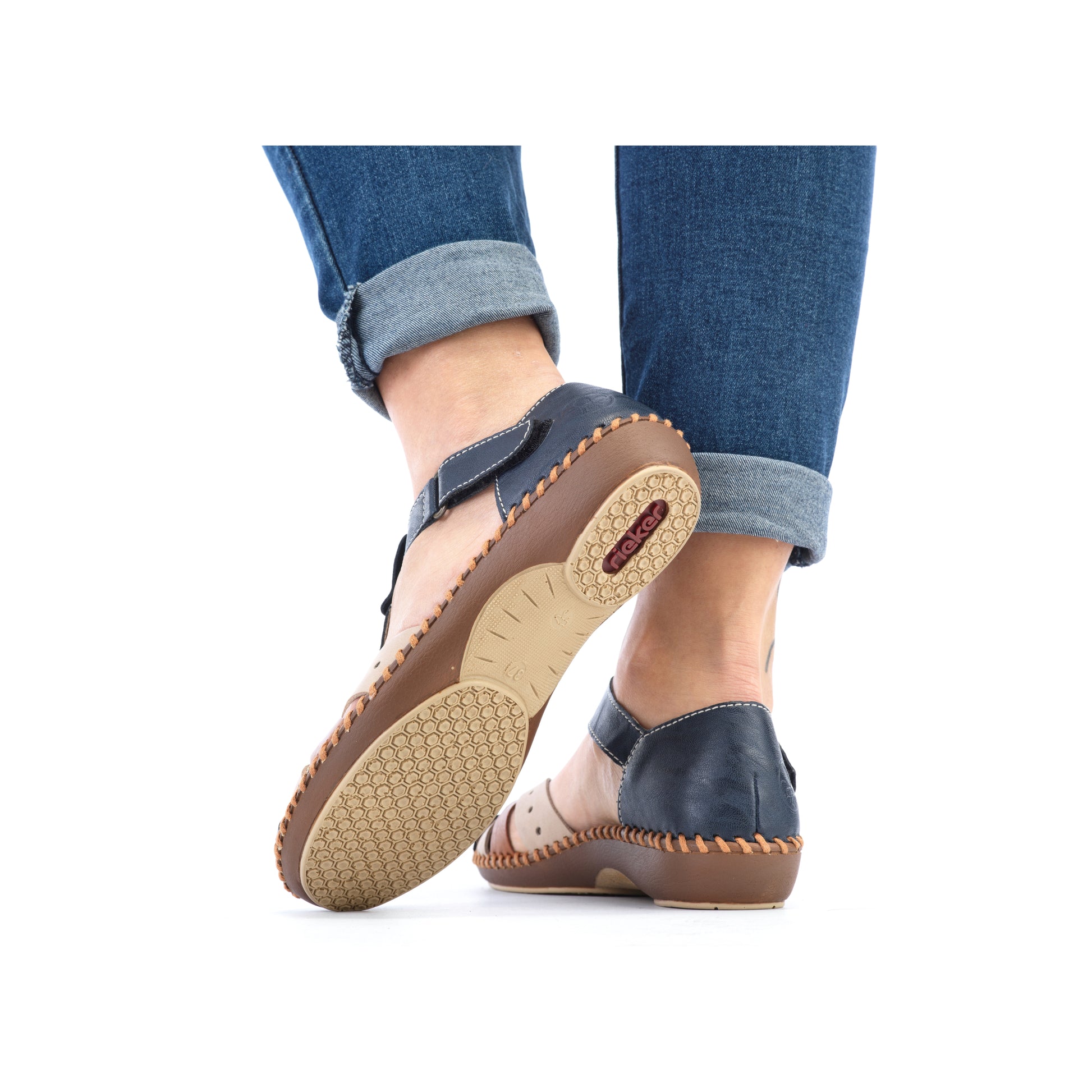 Blue Hook & Loop Shoes for Women | Rieker M1655-14