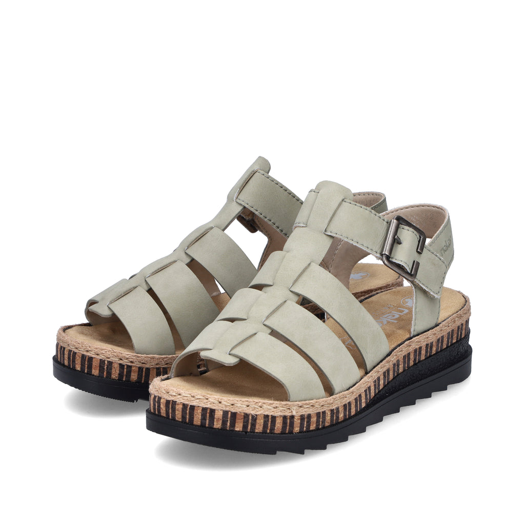 Green Hook & Loop Sandals for Women | Rieker V7904-52