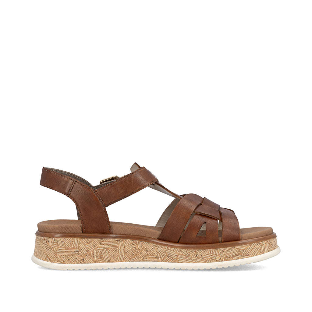 Brown Hook & Loop Sandals for Women | Rieker W0853-24