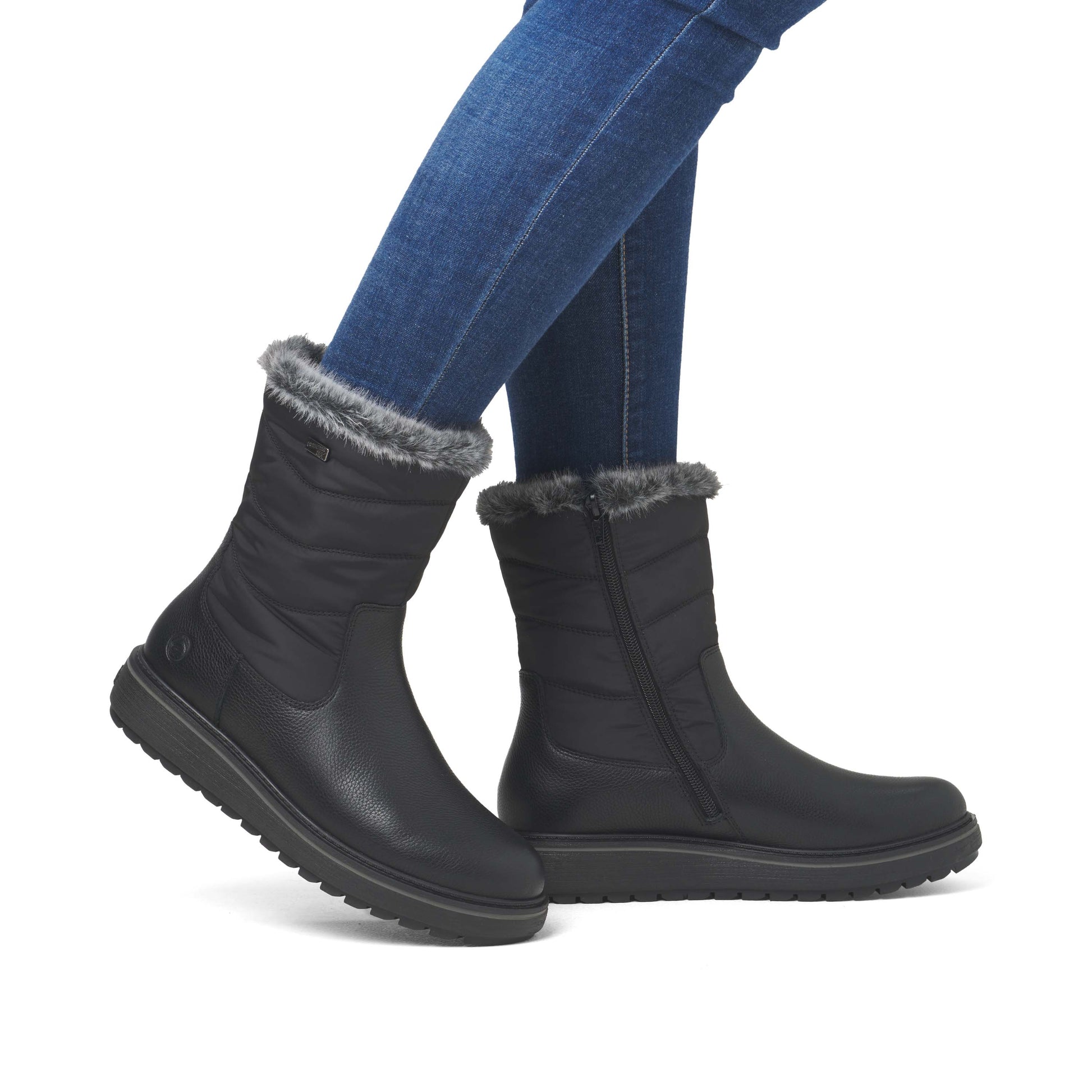 Black Zip Boots for Women | Remonte D0U79-03