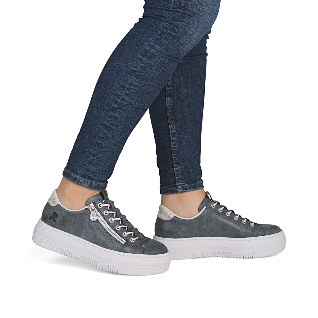 Blue Zip Shoes for Women | Rieker M1953-14