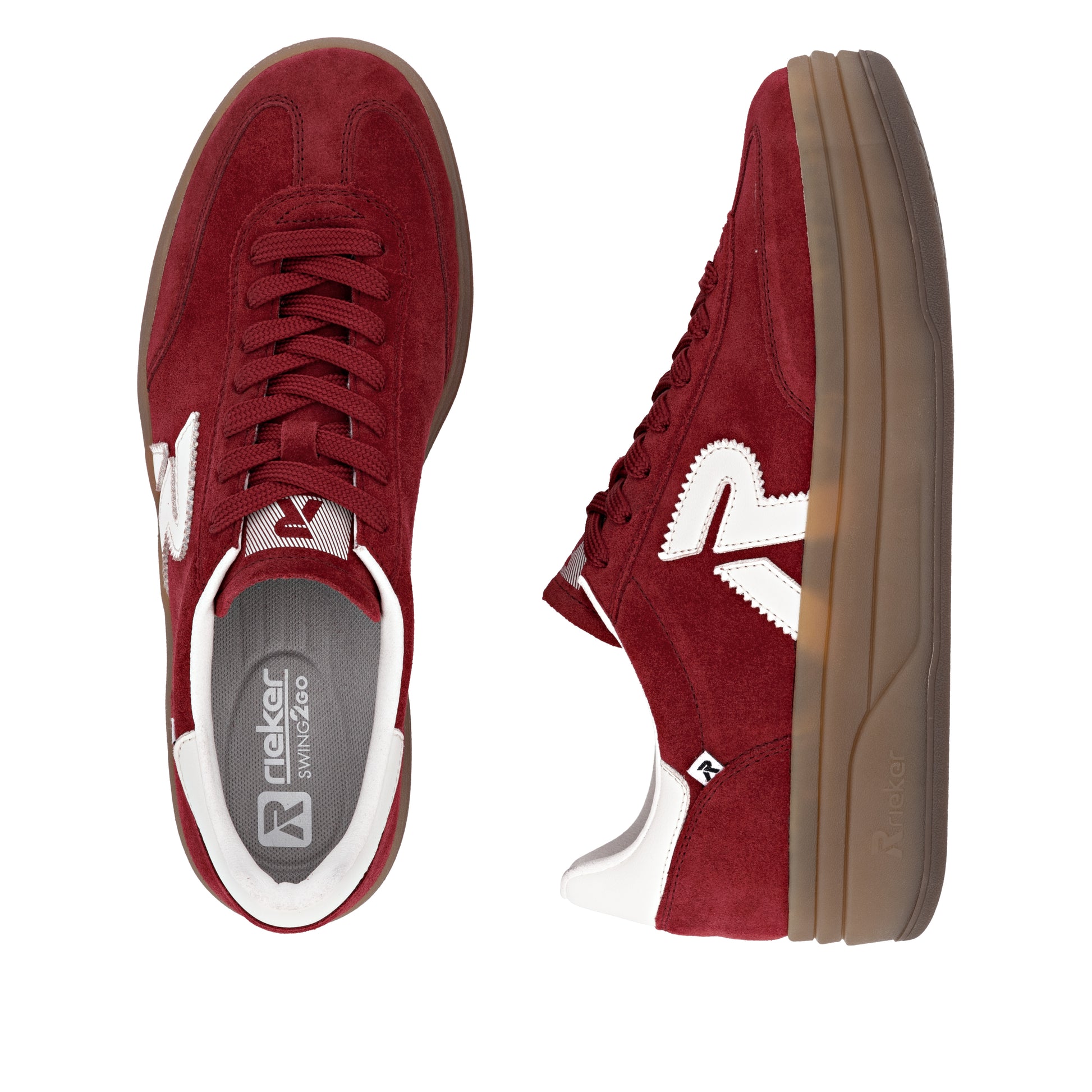 Red Elasticated Shoes for Women | Rieker W3700-35