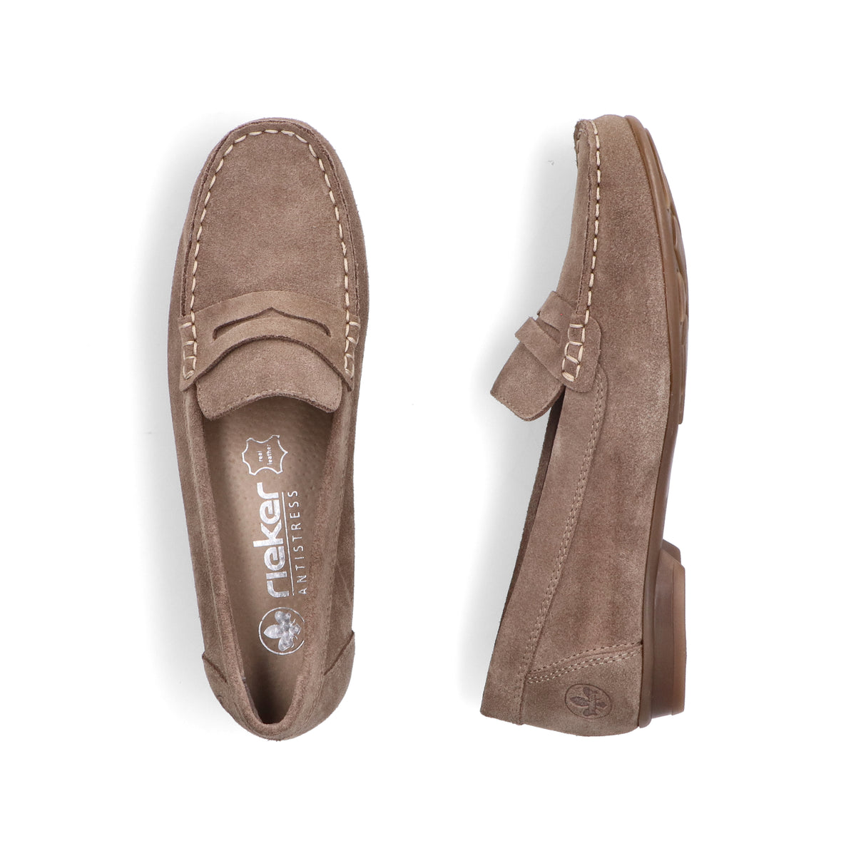 Rieker Women's Beige Loafer Shoe | 40051-62
