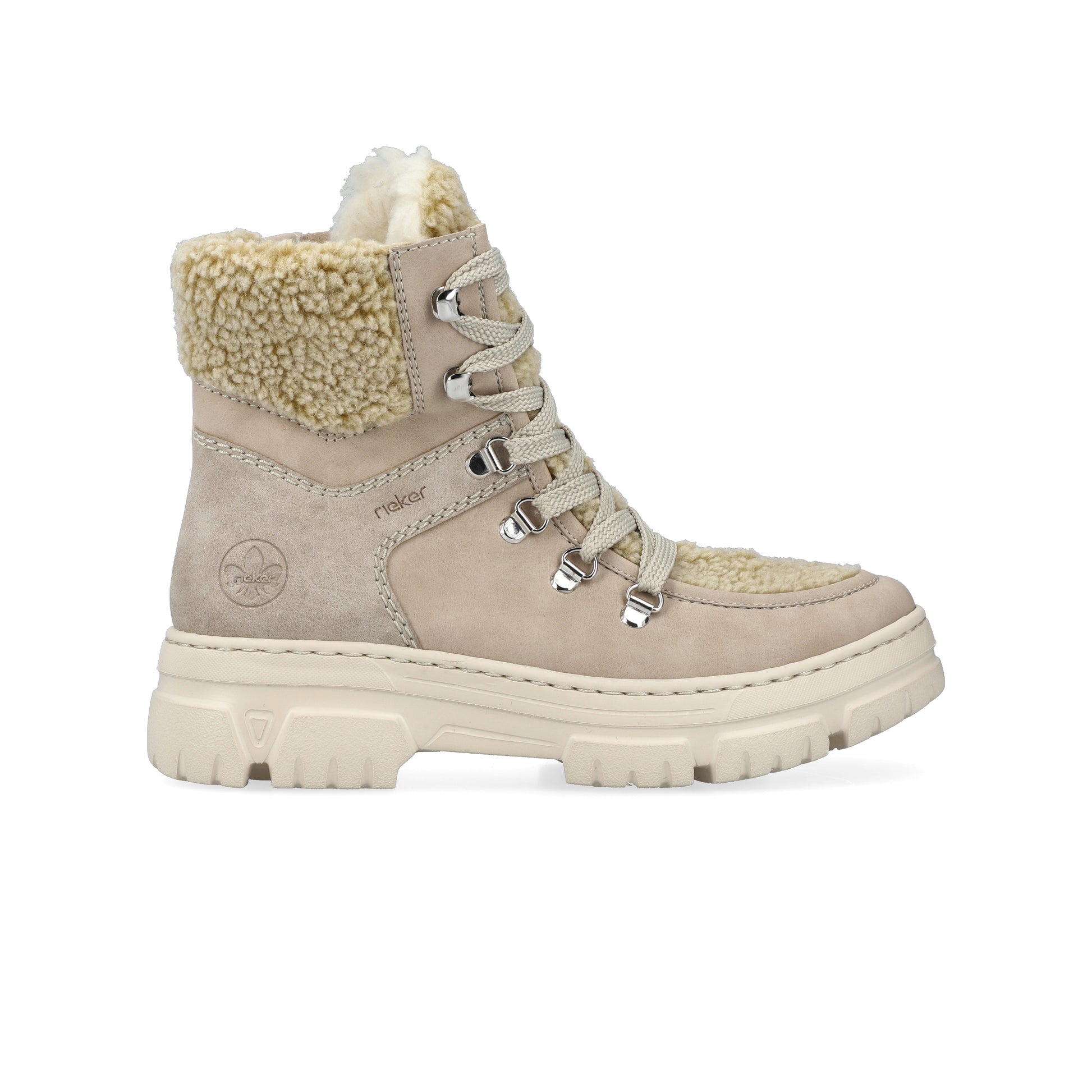 Beige Zip Boots for Women | Rieker Z7430-62
