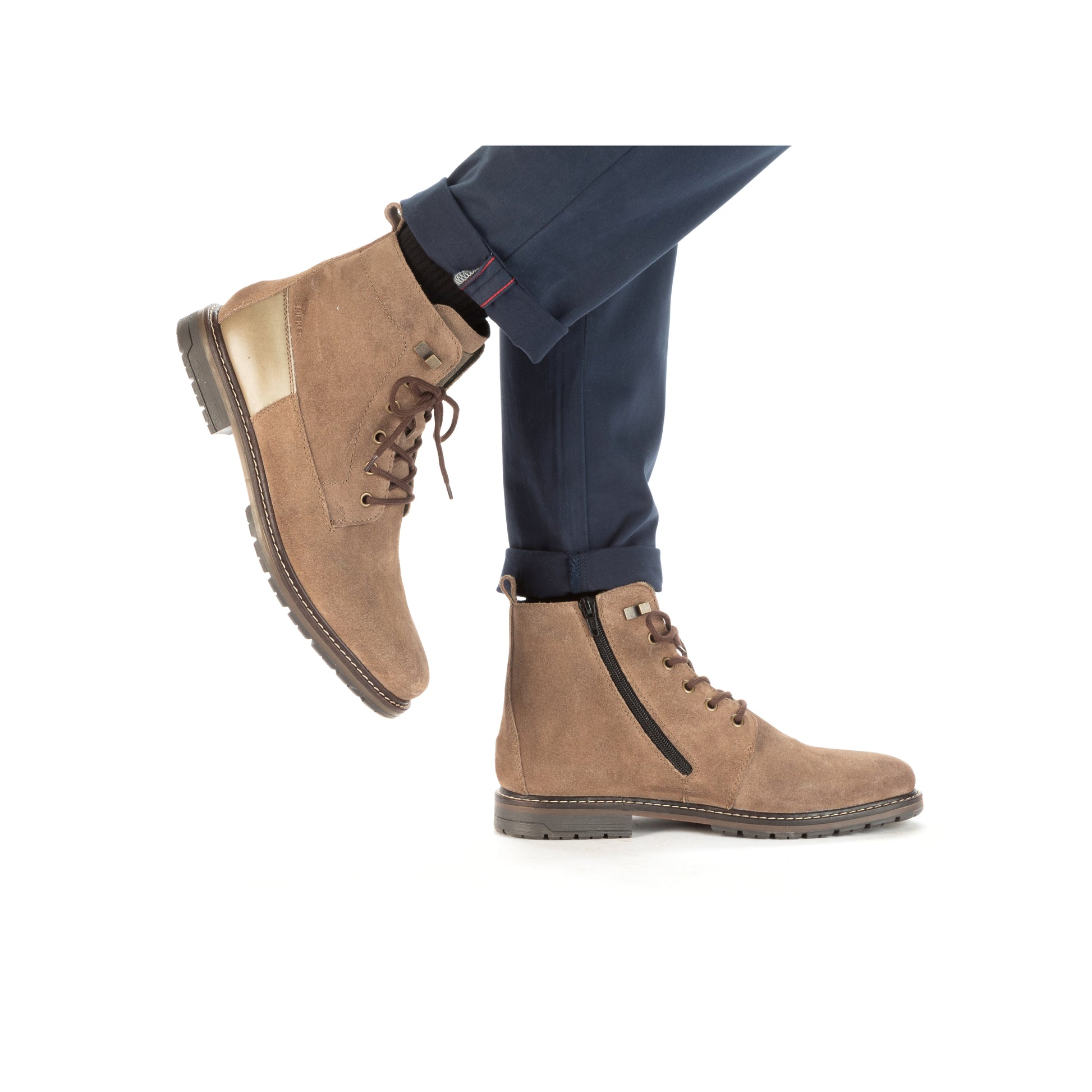 Brown Zip Boots for Men | Rieker 13730-64