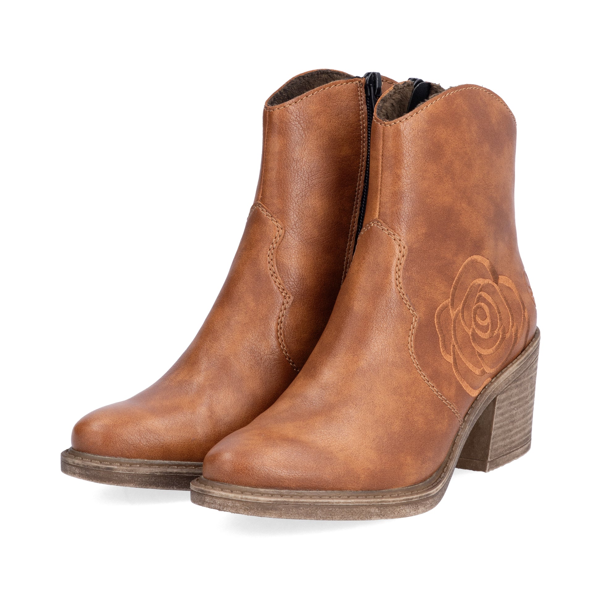 Brown Zip Boots for Women | Rieker Y1250-24