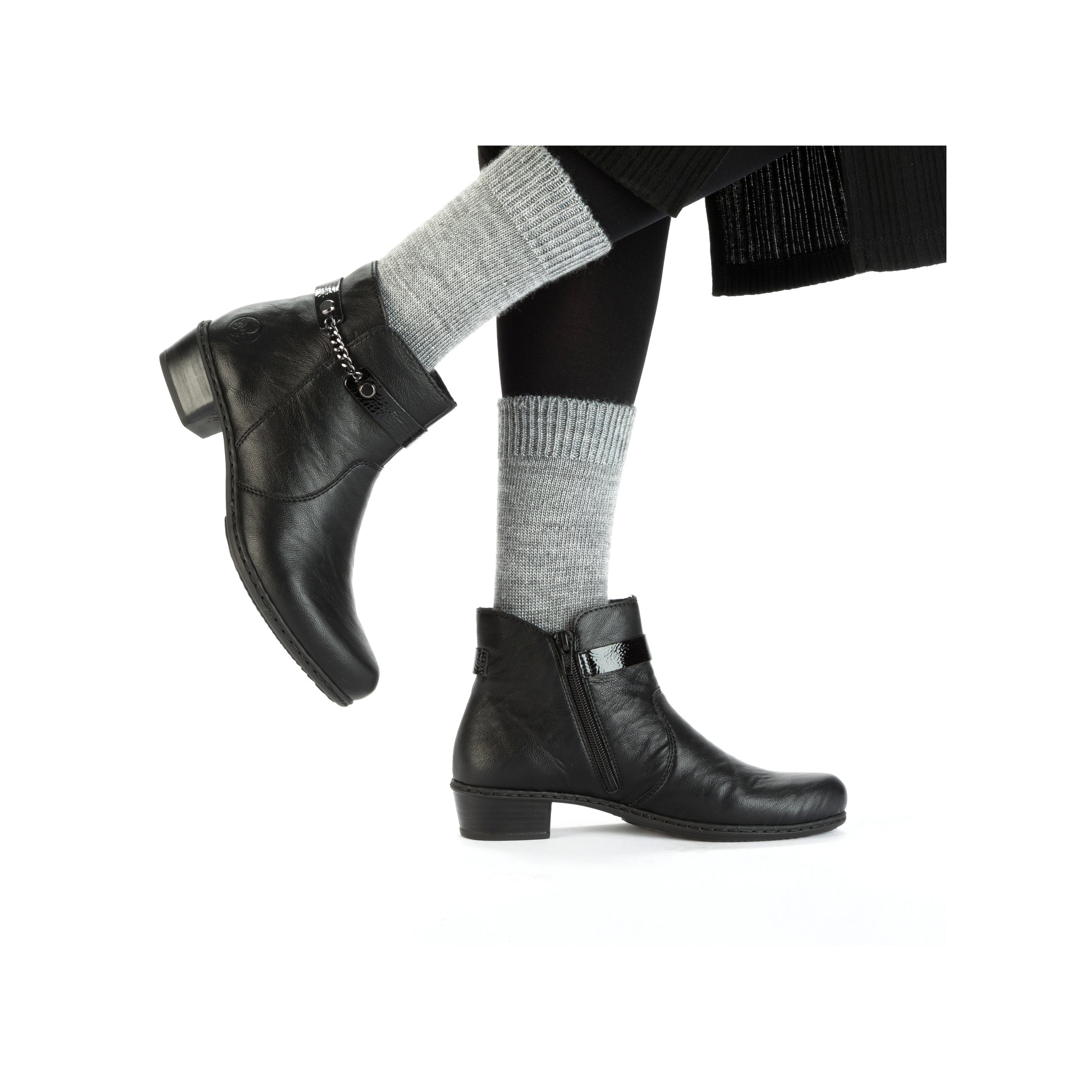 Black Zip Boots for Women | Rieker Y0783-00