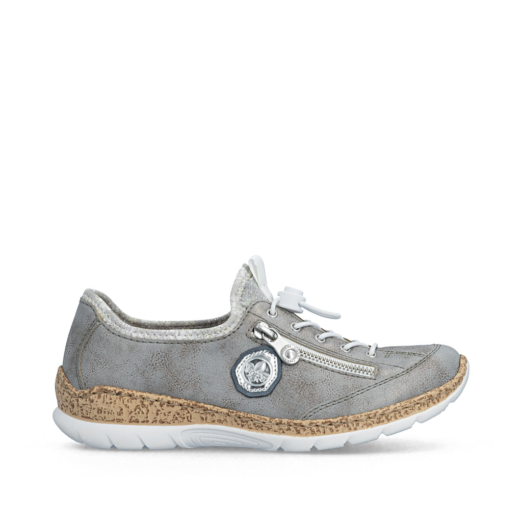 Grey Elasticated Shoes for Women | Rieker N4263-40