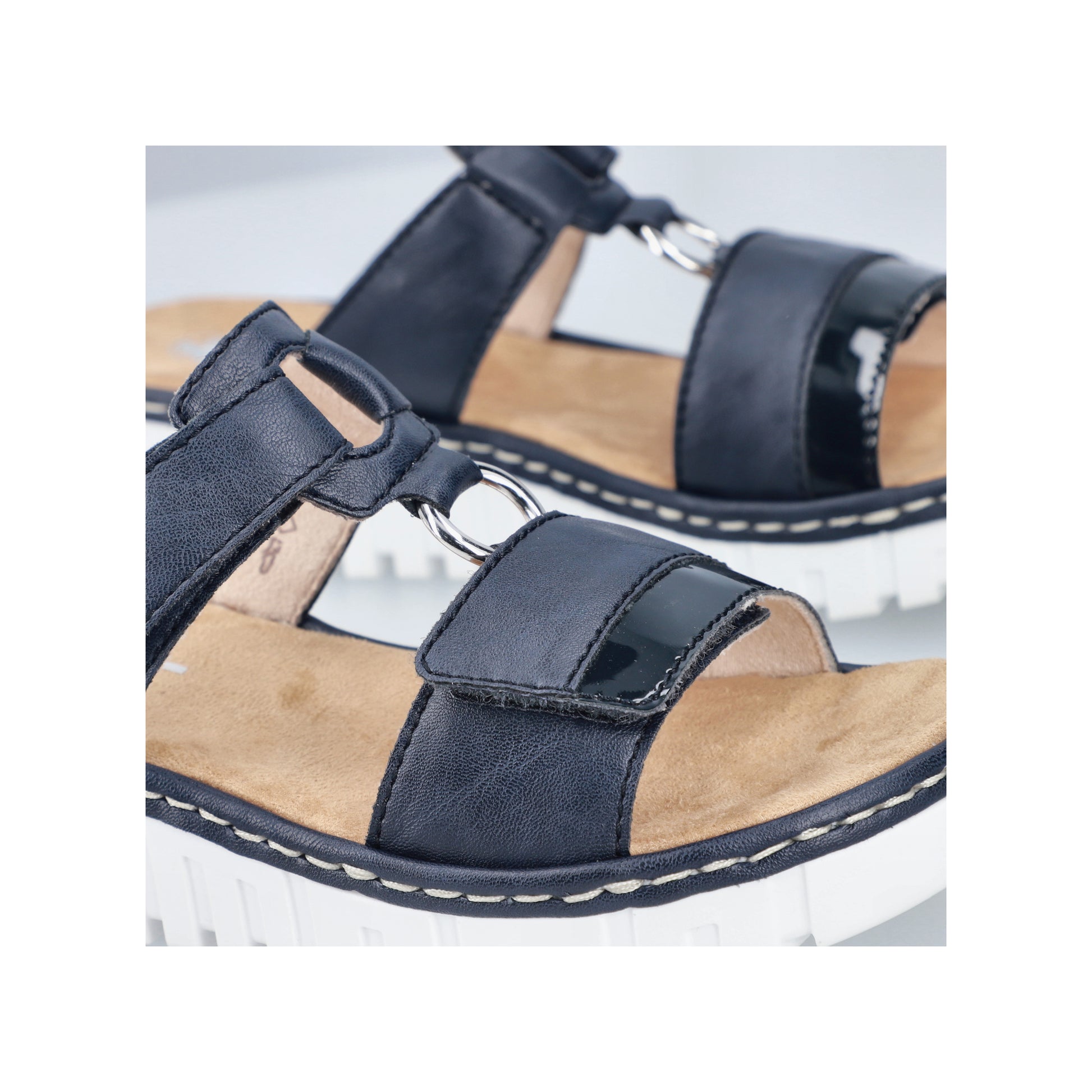 Blue Hook & Loop Sandals for Women | Rieker V1396-14