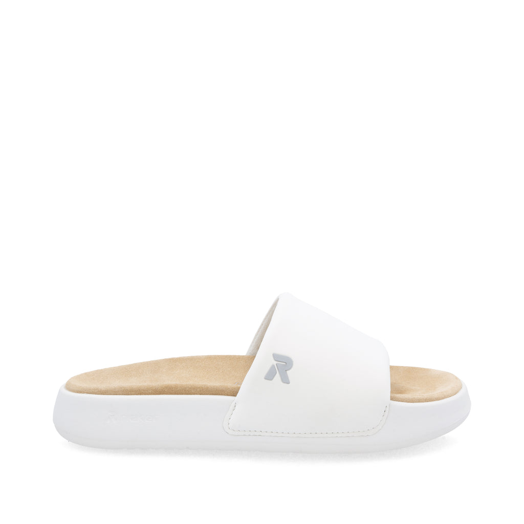 White Slip-On Sandals for Women | Rieker W3250-80