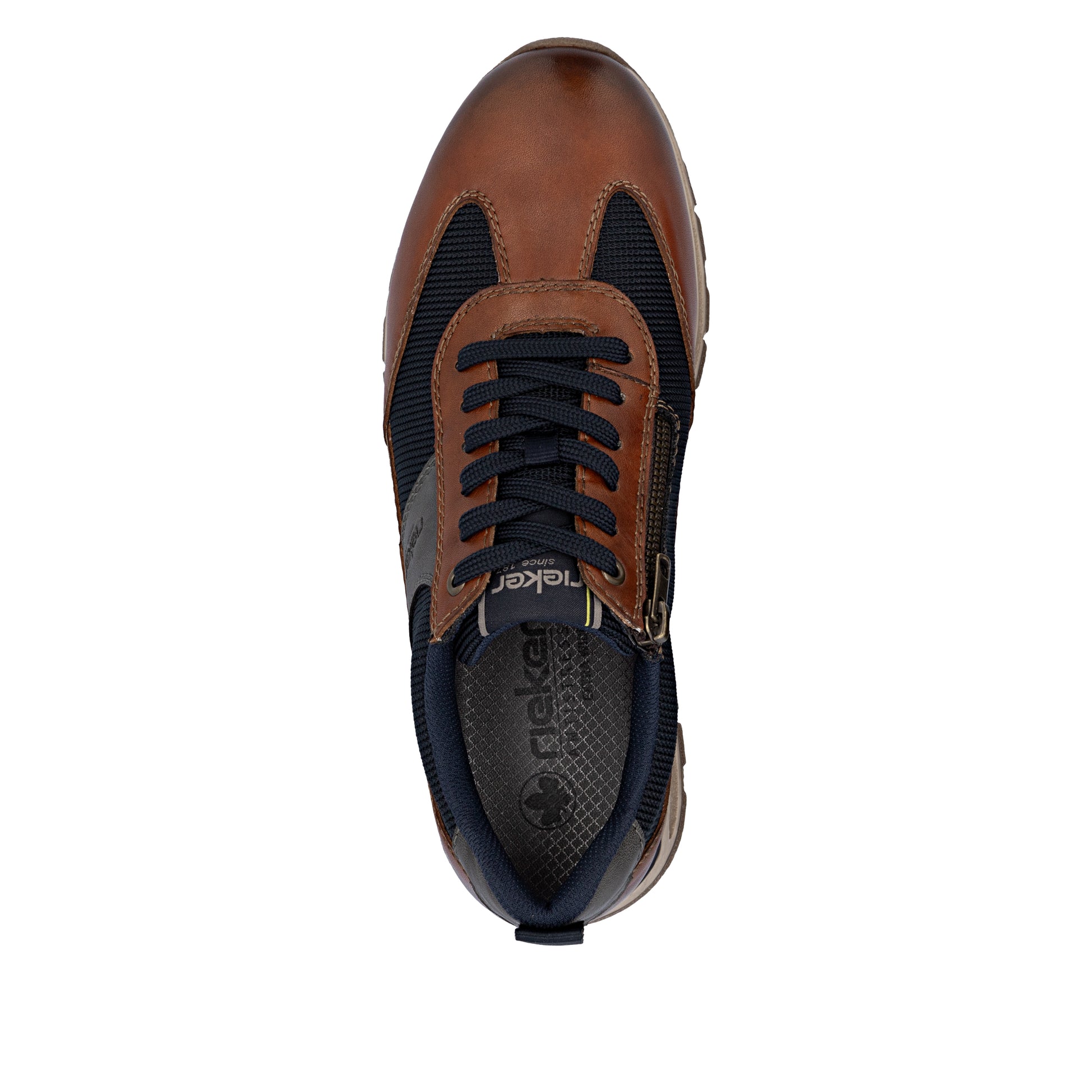 Brown Zip Shoes for Men | Rieker B0507-24