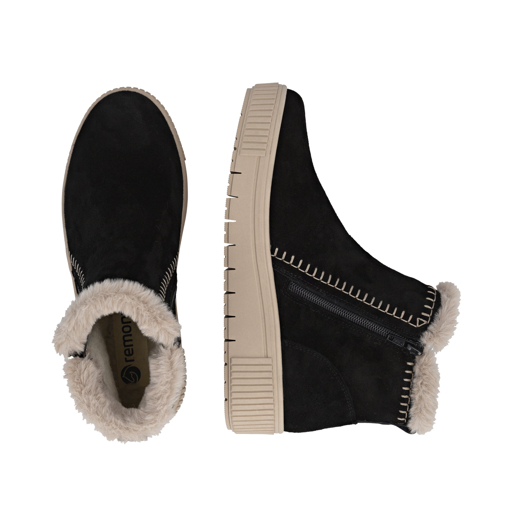 Black Zip Boots for Women | Remonte D3B70-03