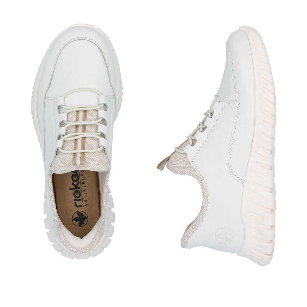 White Elasticated Shoes for Women | Rieker M5357-80