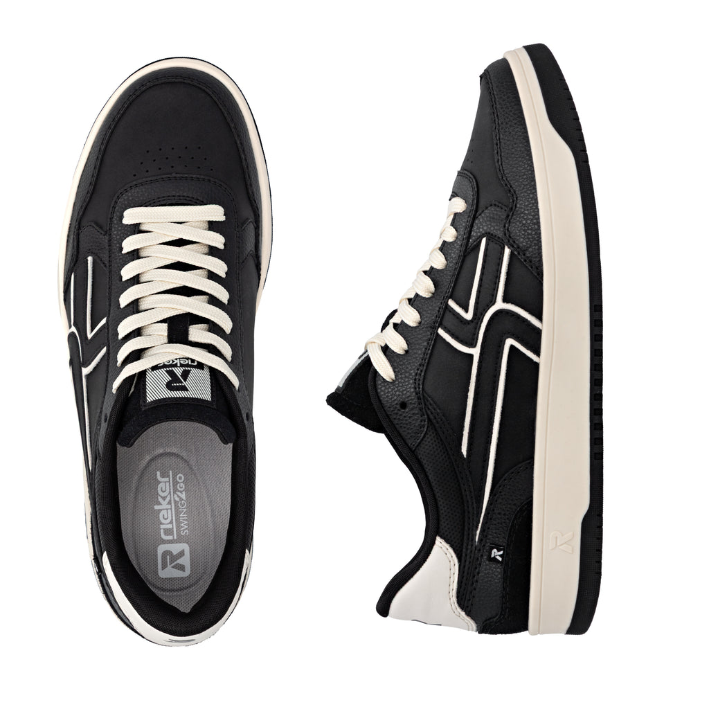 Black Elasticated Shoes for Men | Rieker Sport U1900-00