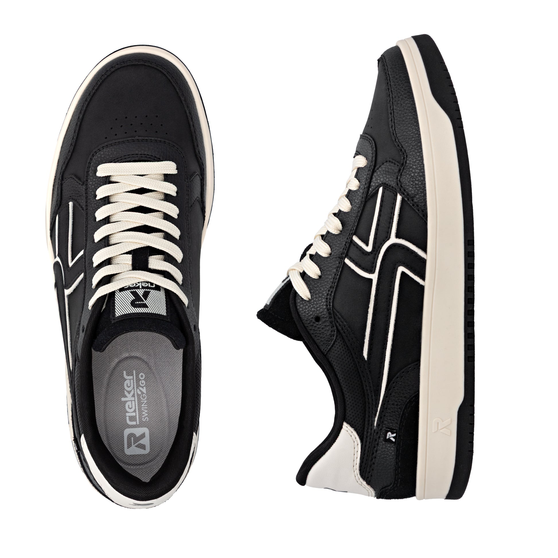 Black Elasticated Shoes for Men | Rieker Sport U1900-00