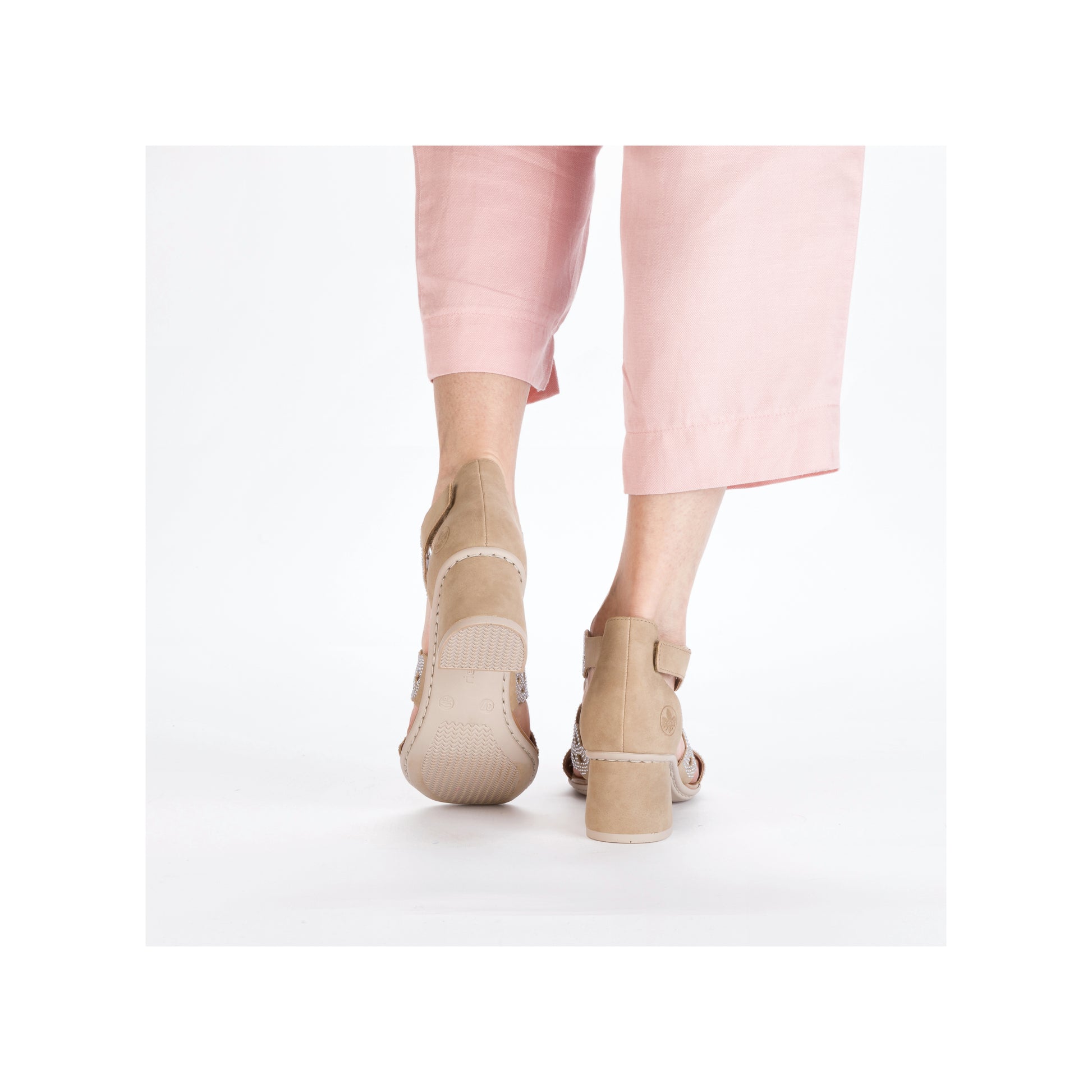 Beige Hook & Loop Sandals for Women | Rieker 64773-61