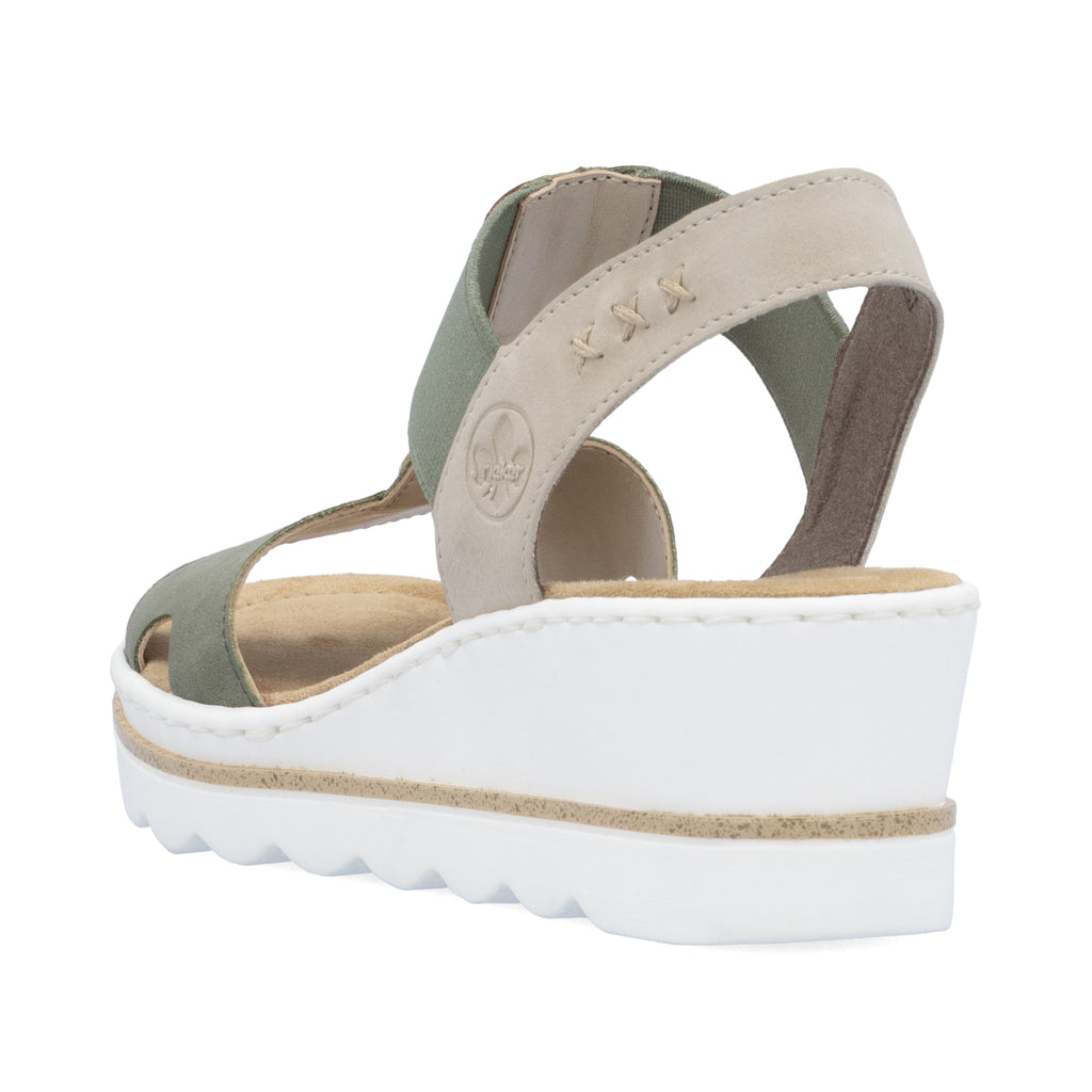 Green Elasticated Sandals for Women | Rieker 67498-52