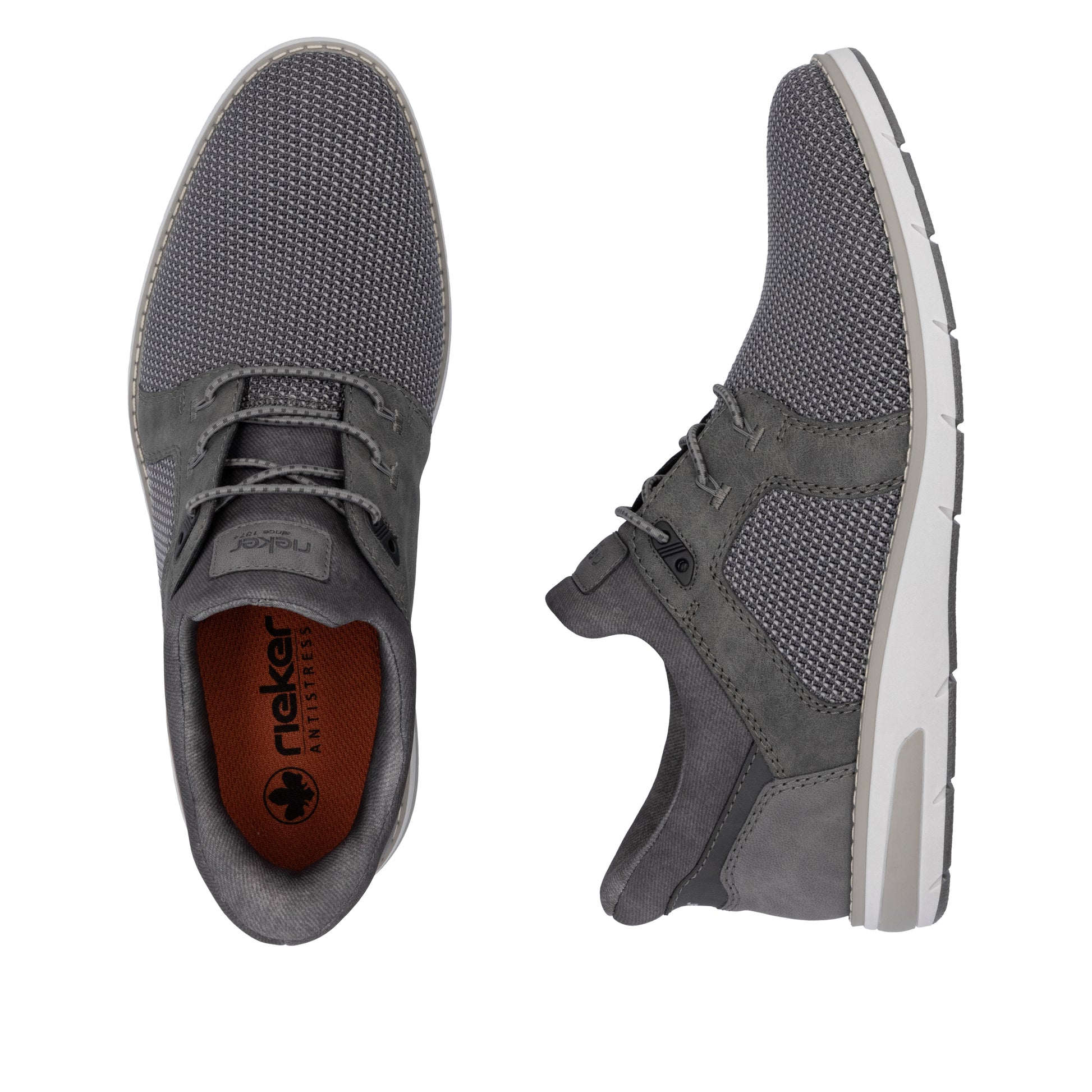 Grey Elasticated Shoes for Men | Rieker 11358-42