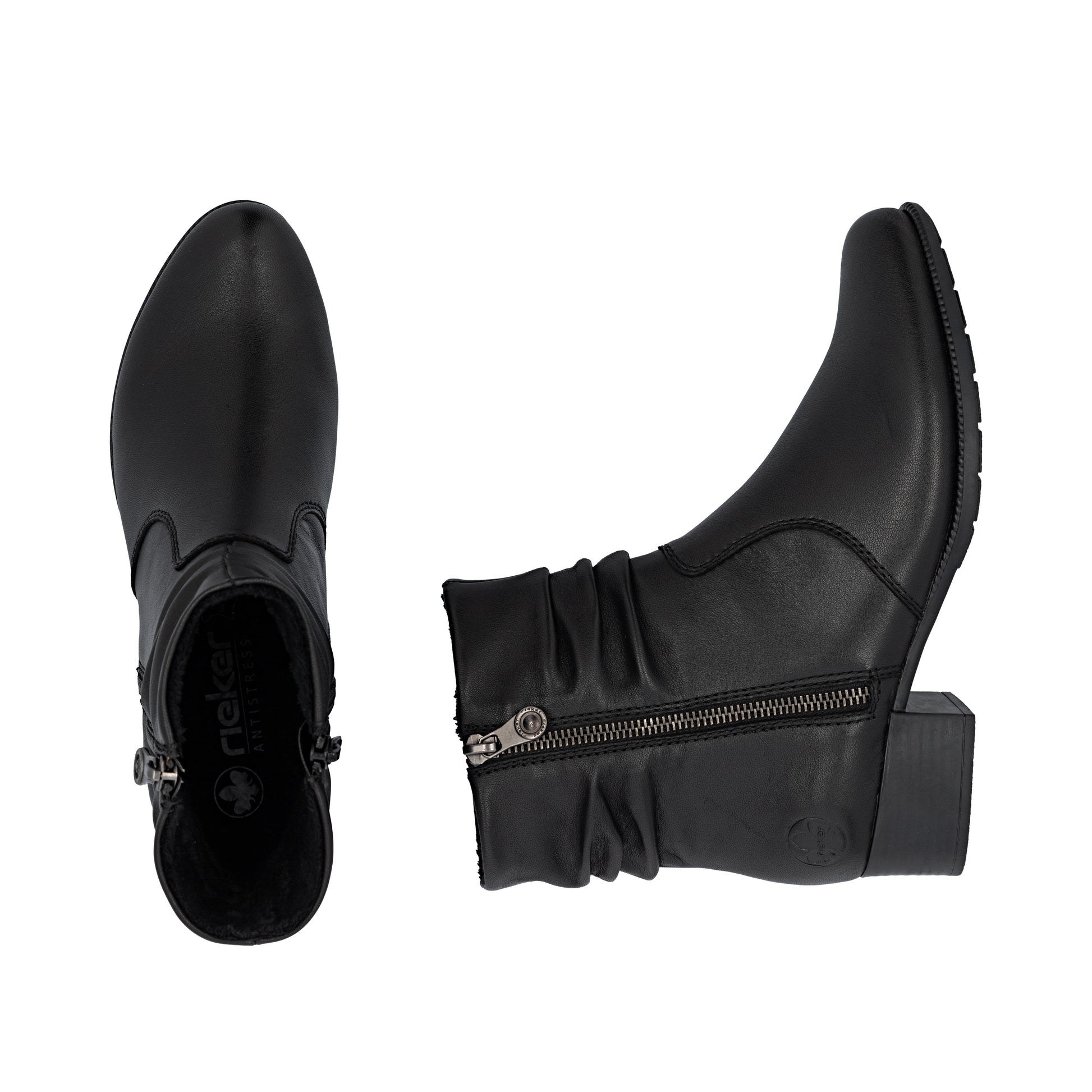 Black Zip Boots for Women | Rieker 78656-00