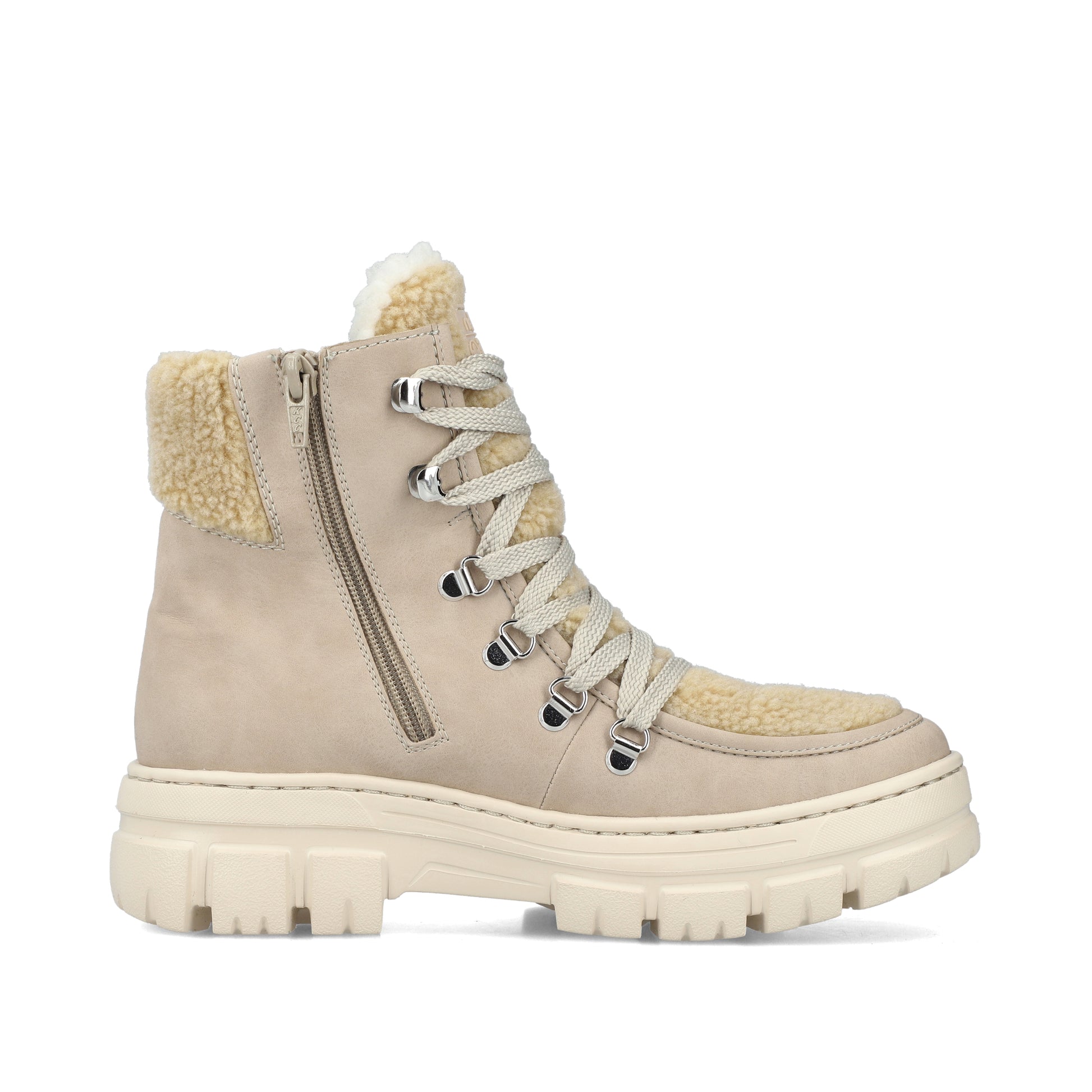 Beige Zip Boots for Women | Rieker Z7430-62