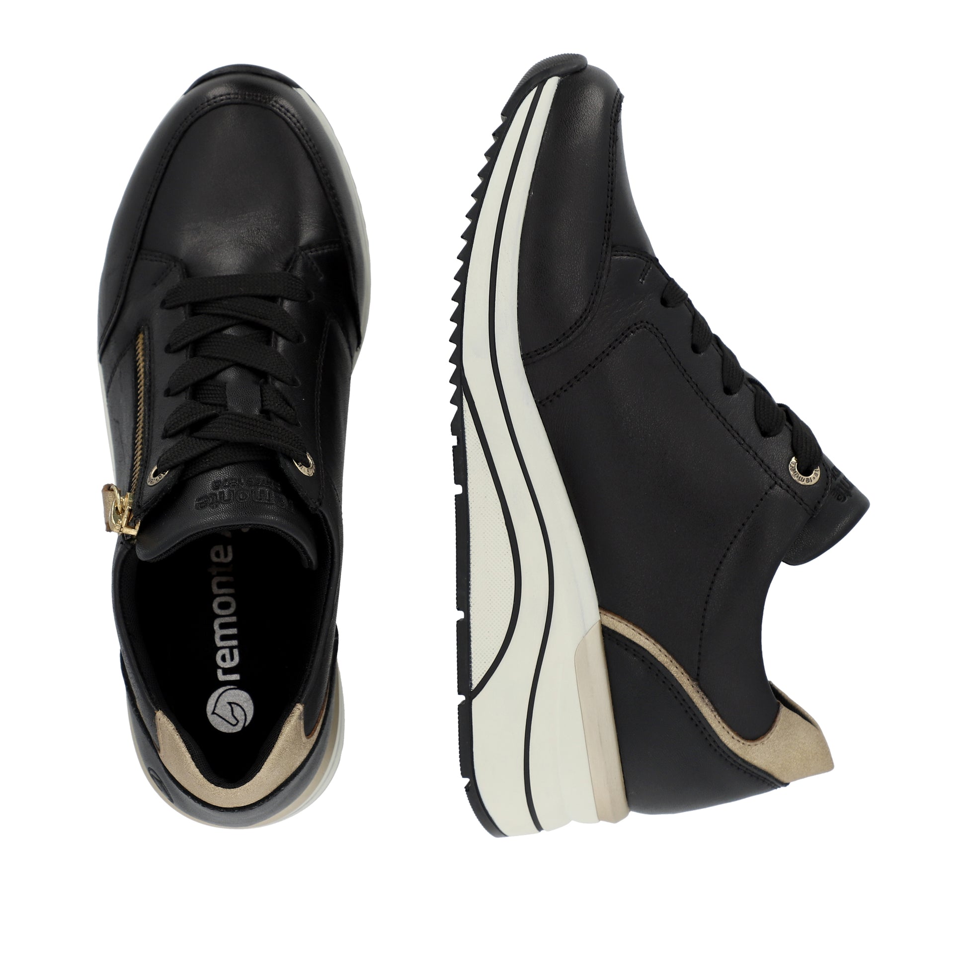 Black Zip Shoes for Women | Remonte D0T03-01