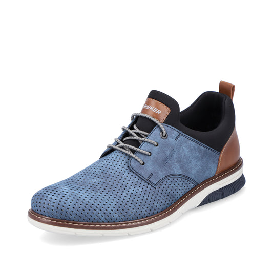 Rieker Men's Casual Lace-up Shoe - Blue | 14450-14