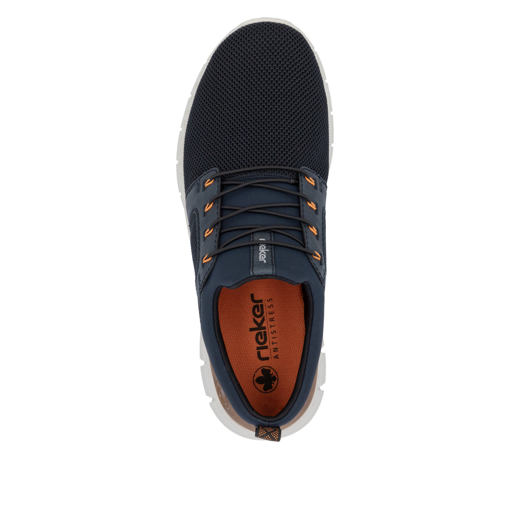 Blue Elasticated Shoes for Men | Rieker B7796-14