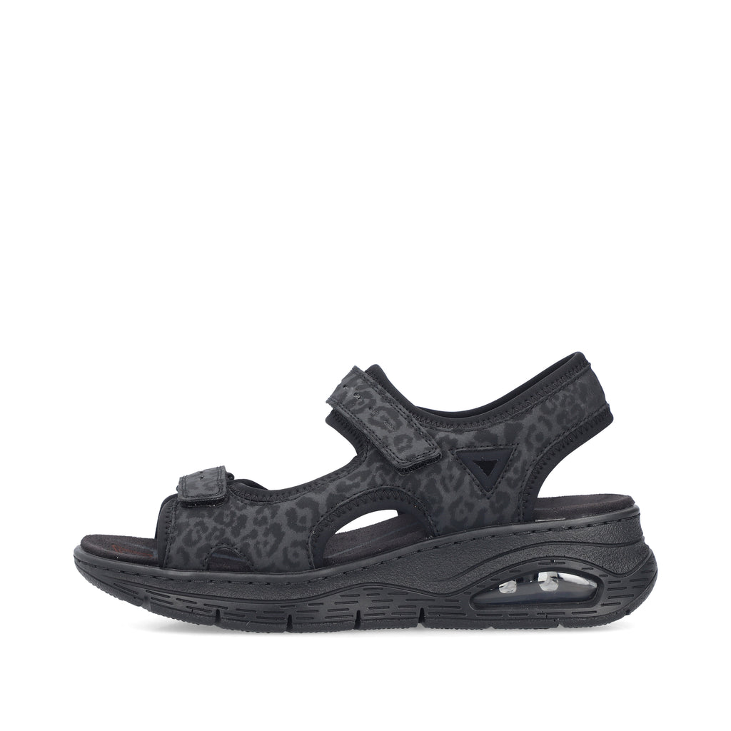 Black Hook & Loop Sandals for Women | Rieker 67666-00
