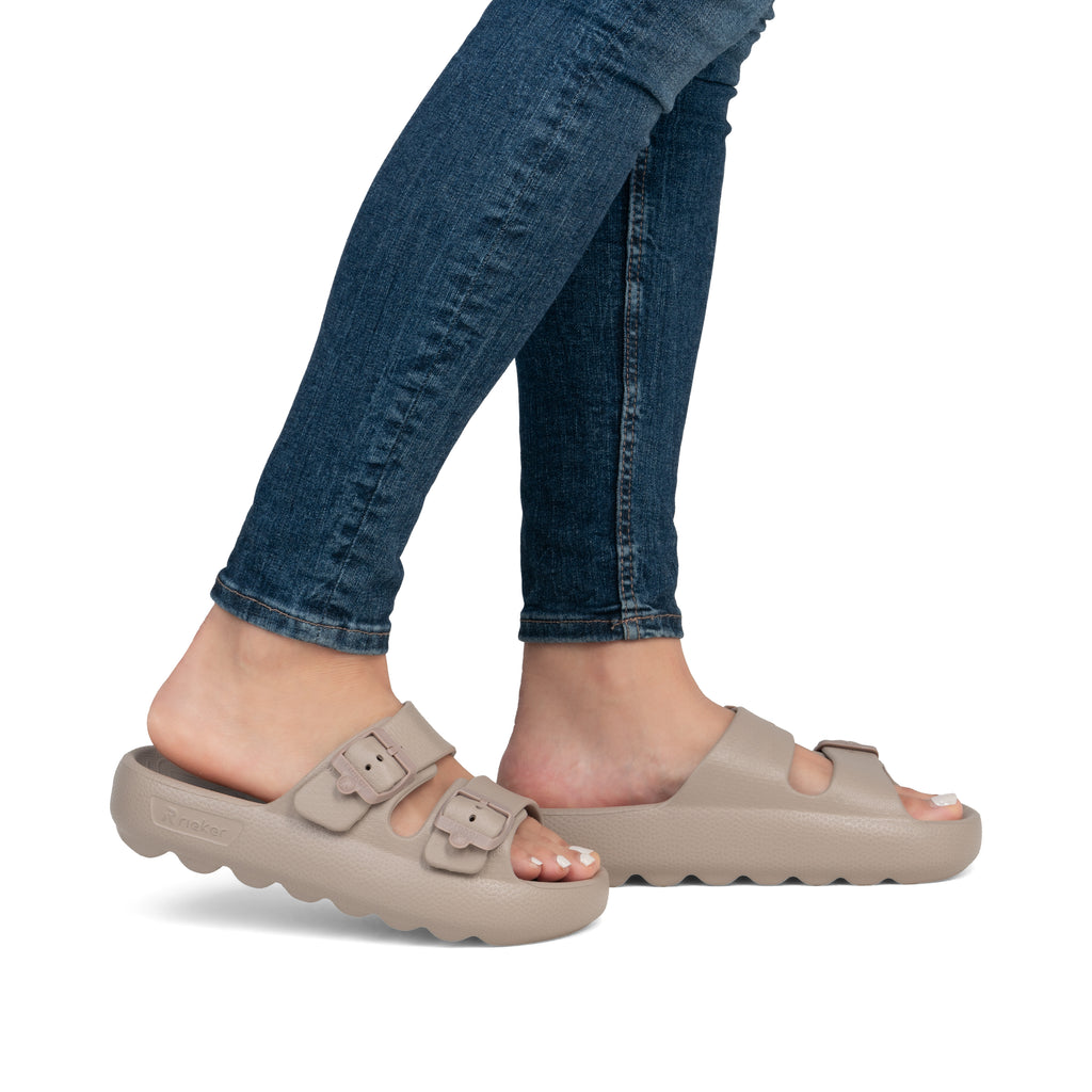 Beige Buckle Sandals for Women | Rieker P2450-60