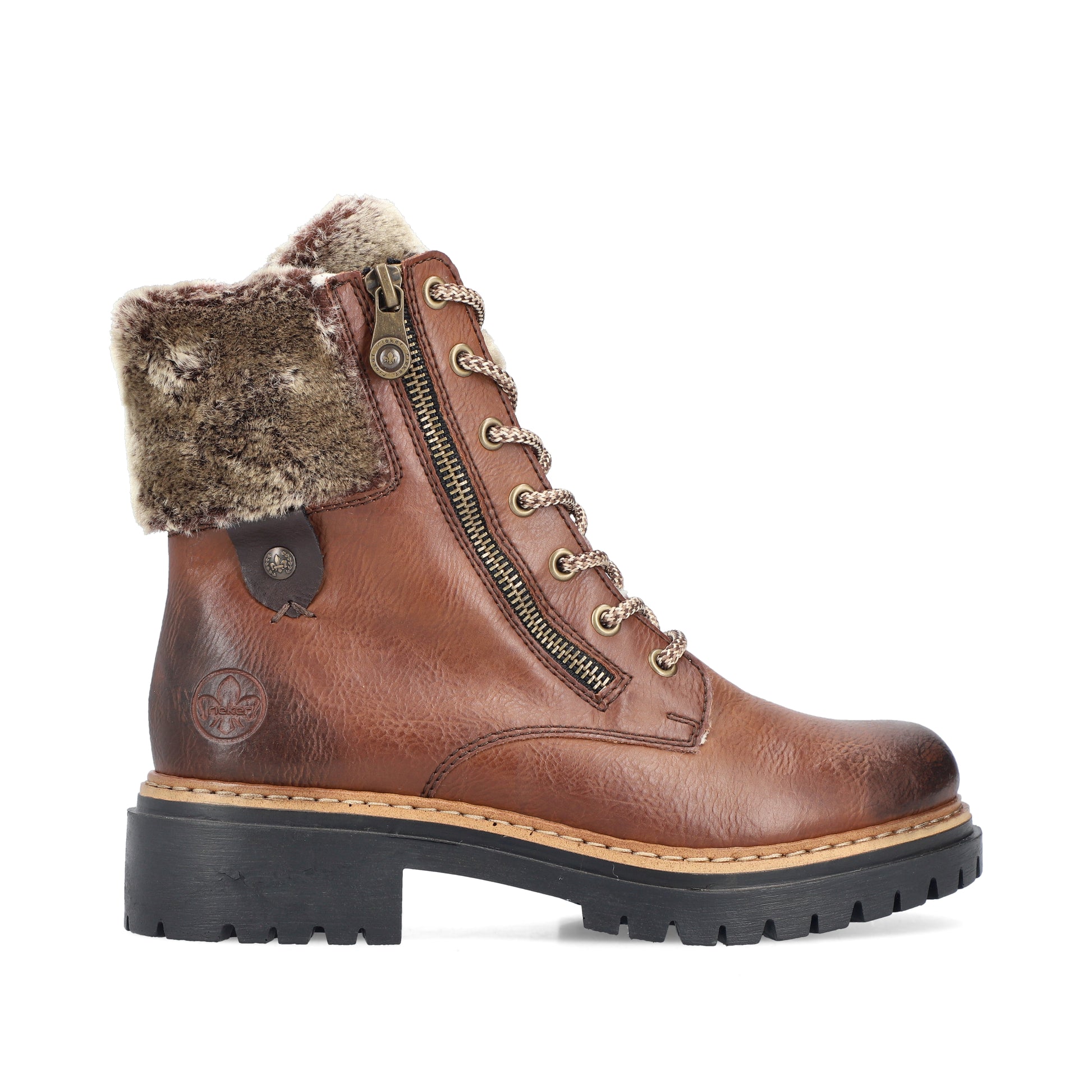 Brown Zip Boots for Women | Rieker 72608-24
