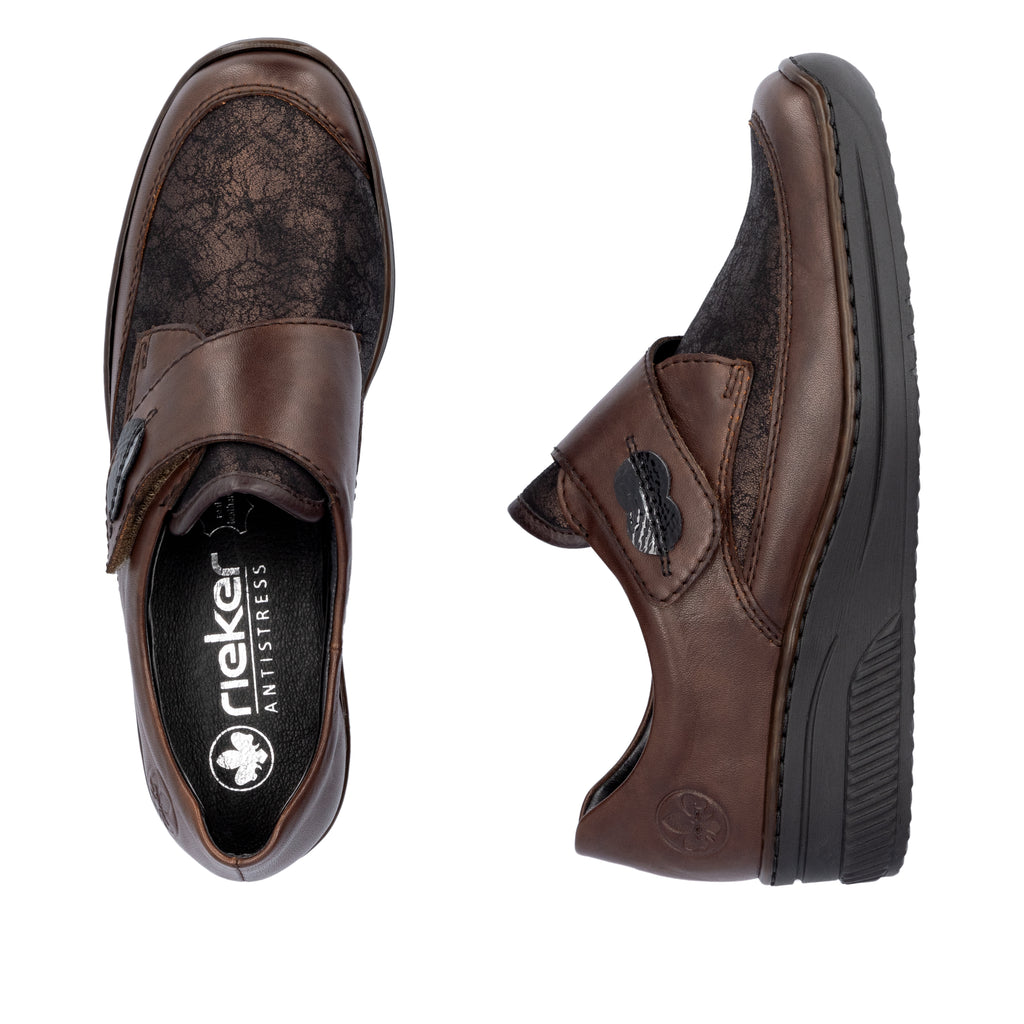 Brown Hook & Loop Shoes for Women | Rieker 487C0-25