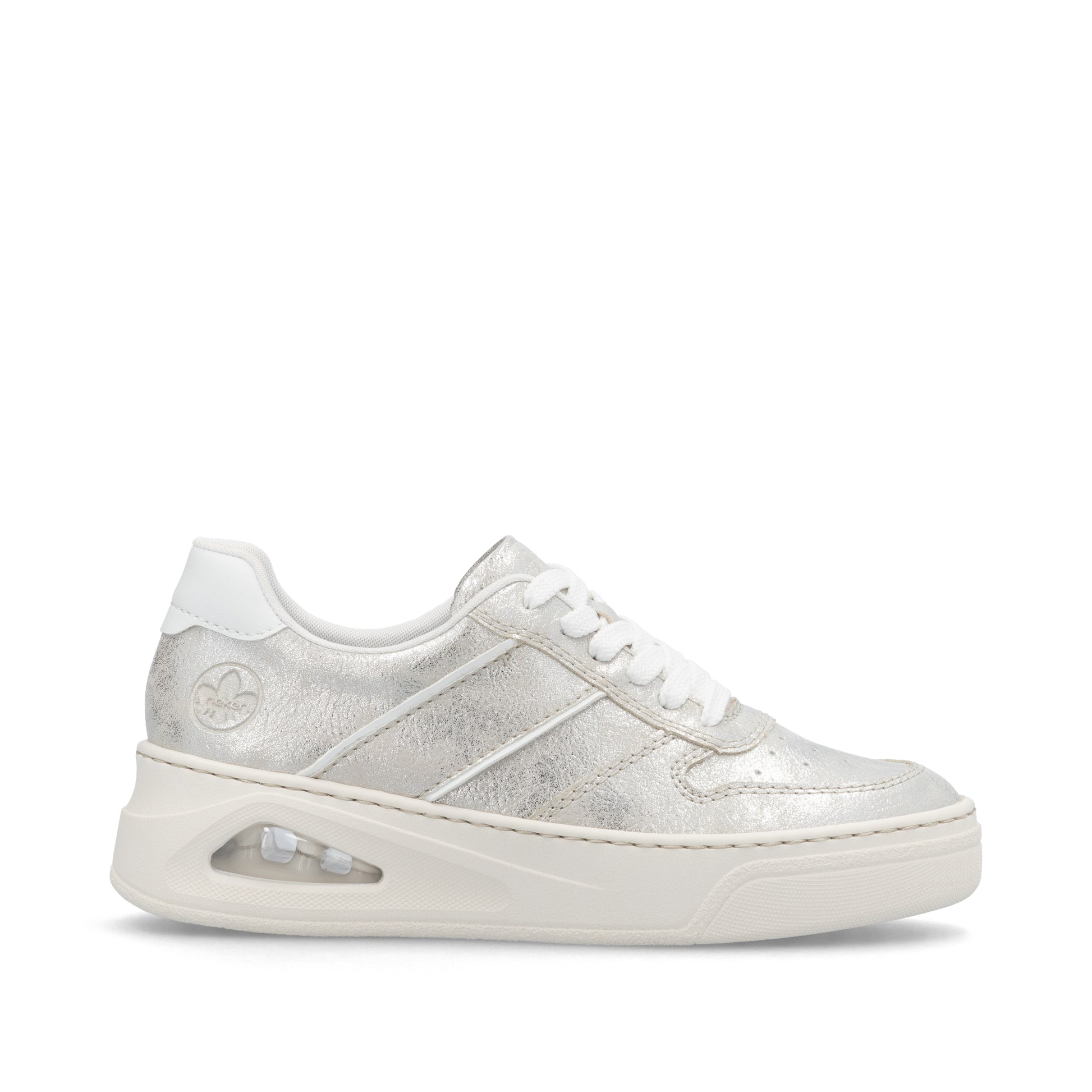 Silver/Platinum Elasticated Shoes for Women | Rieker N6402-40