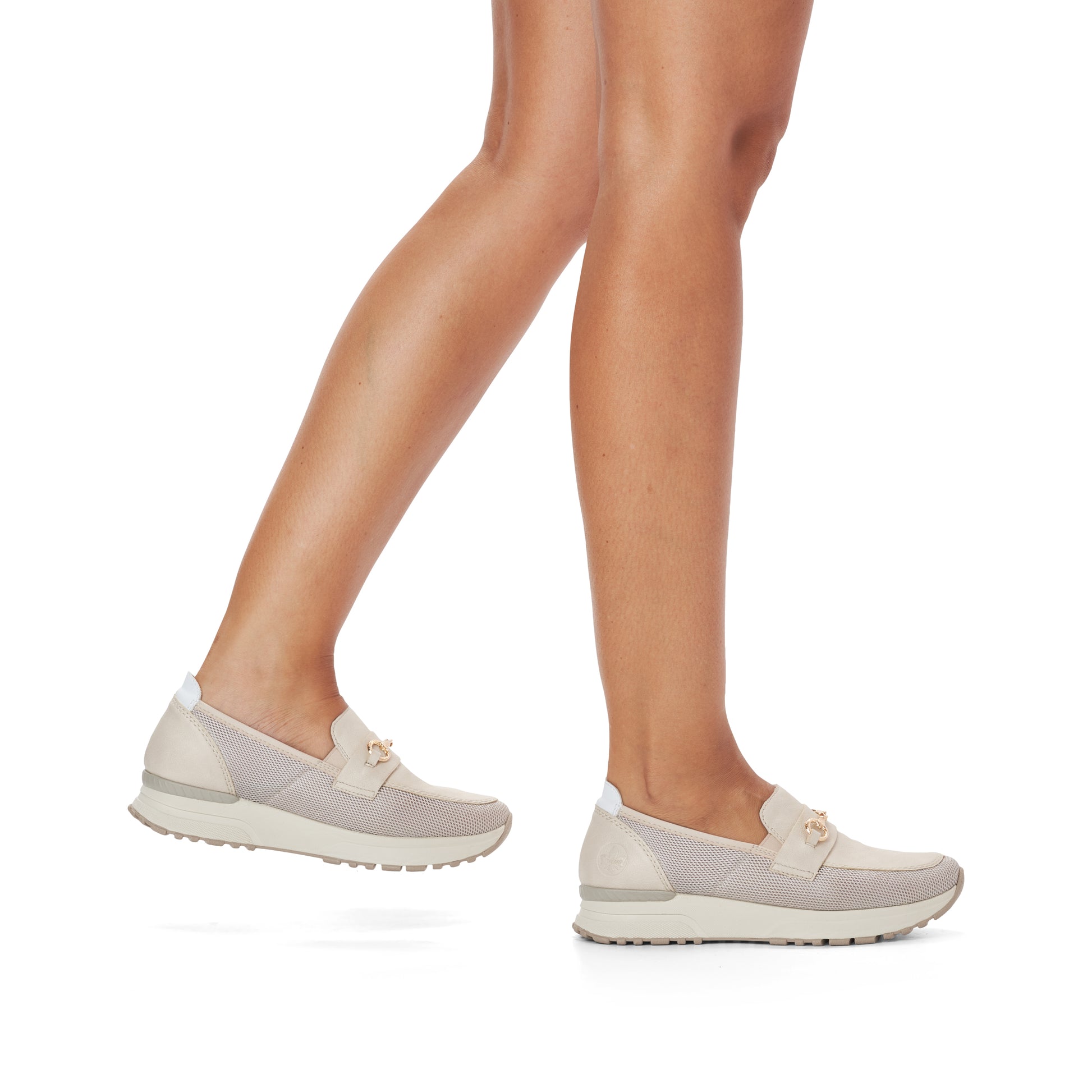 Beige Elasticated Shoes for Women | Rieker N7455-60