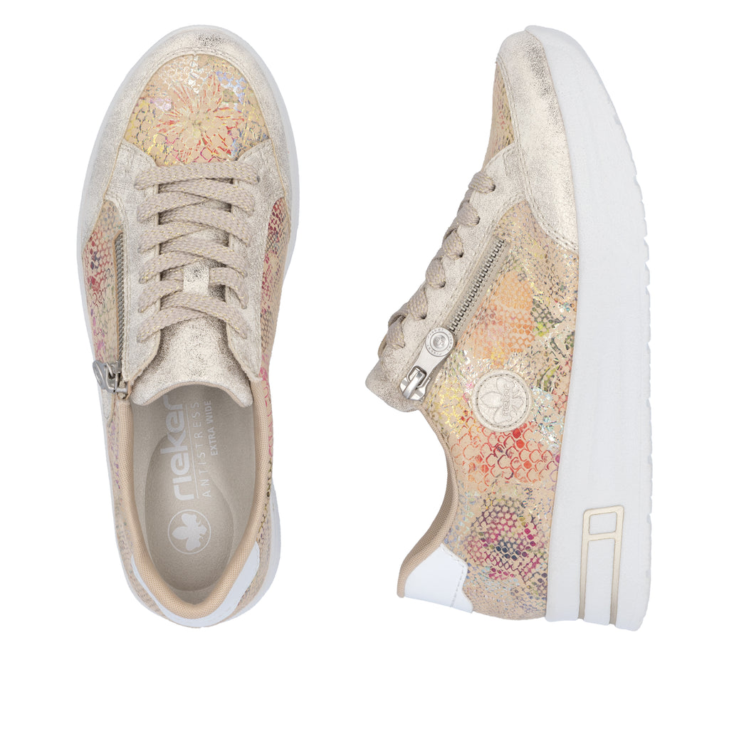 Beige Zip Shoes for Women | Rieker N8103-60