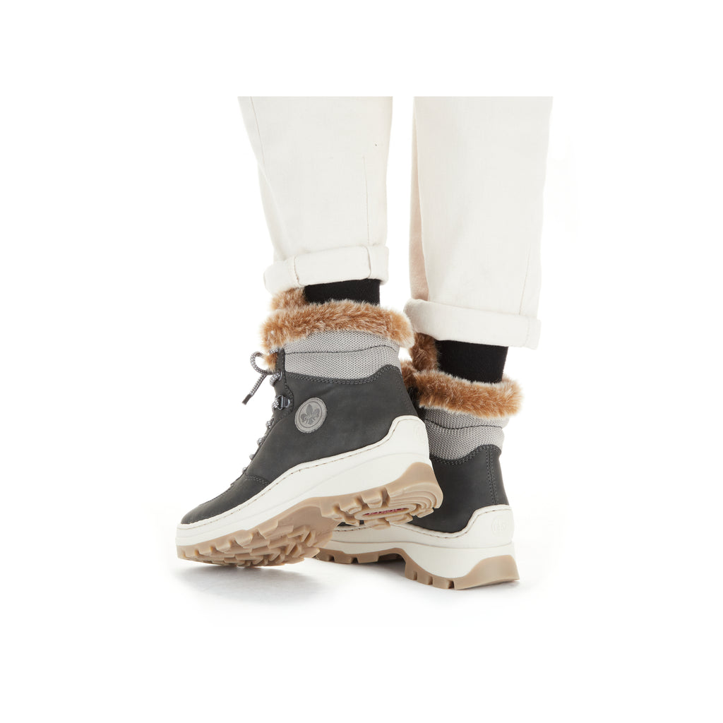 Grey Zip Boots for Women | Rieker X9335-45