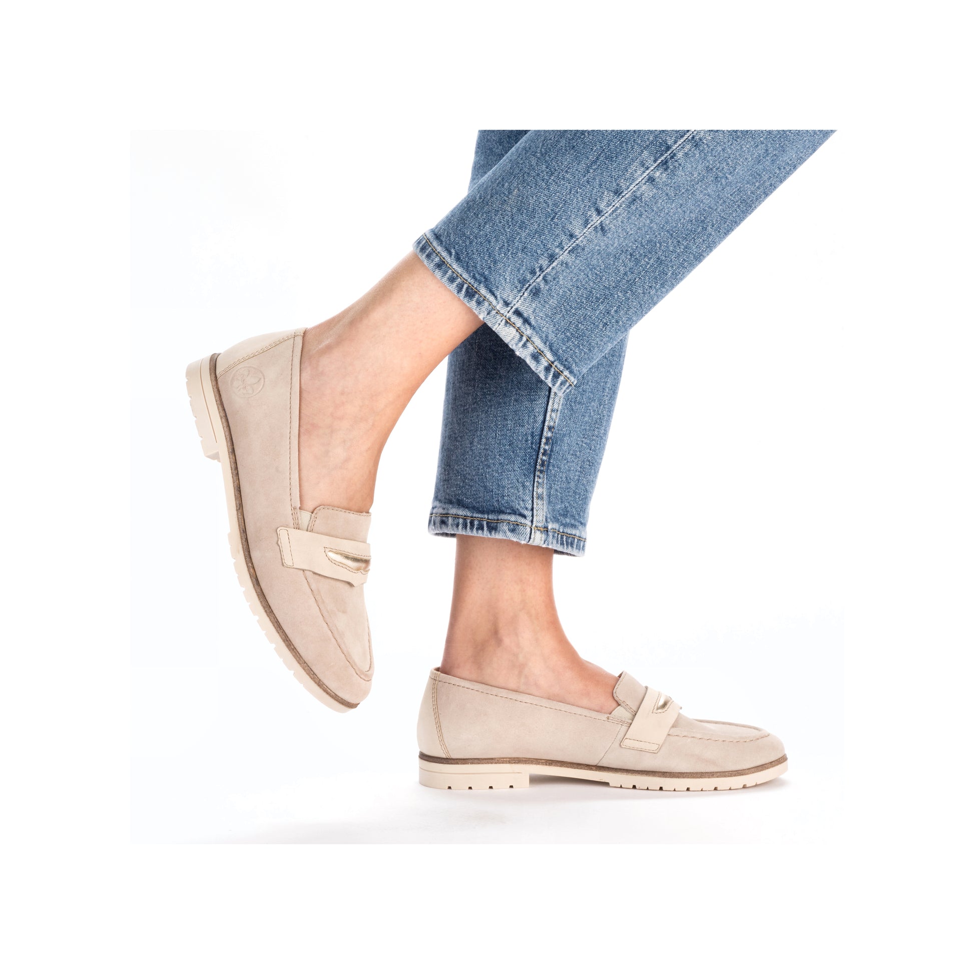 Beige Elasticated Shoes for Women | Rieker 45301-60