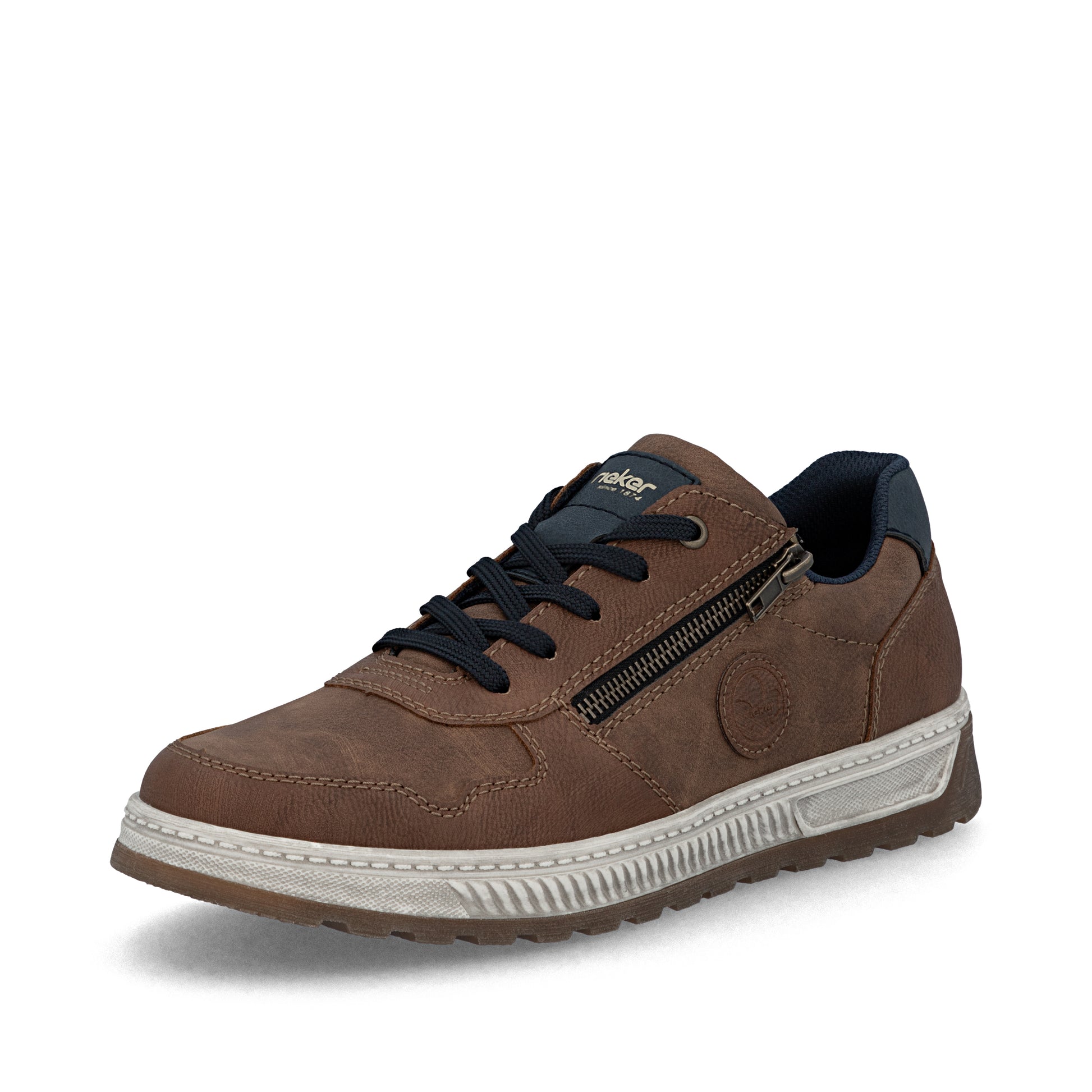 Brown Zip Shoes for Men | Rieker 37029-24