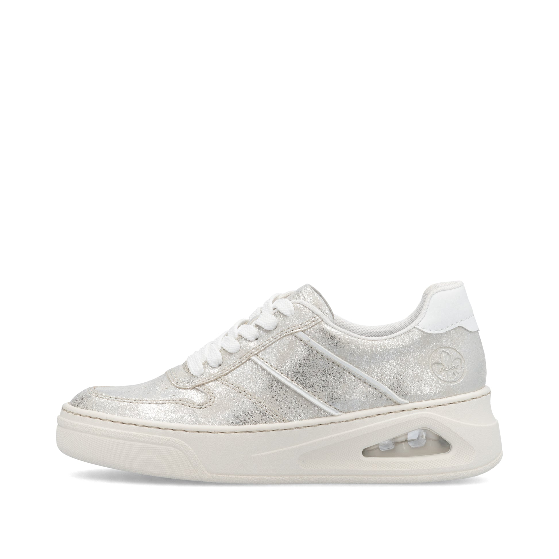 Silver/Platinum Elasticated Shoes for Women | Rieker N6402-40