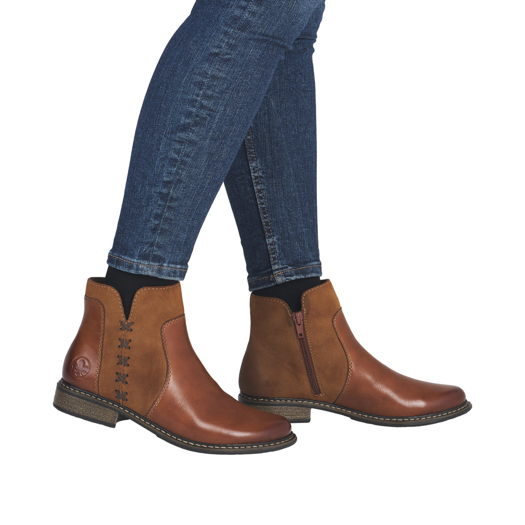 Brown Zip Boots for Women | Rieker Z4951-24