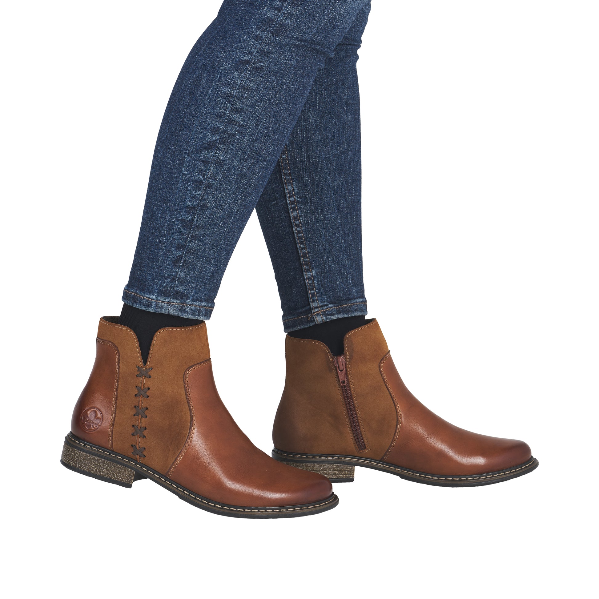 Brown Zip Boots for Women | Rieker Z4951-24