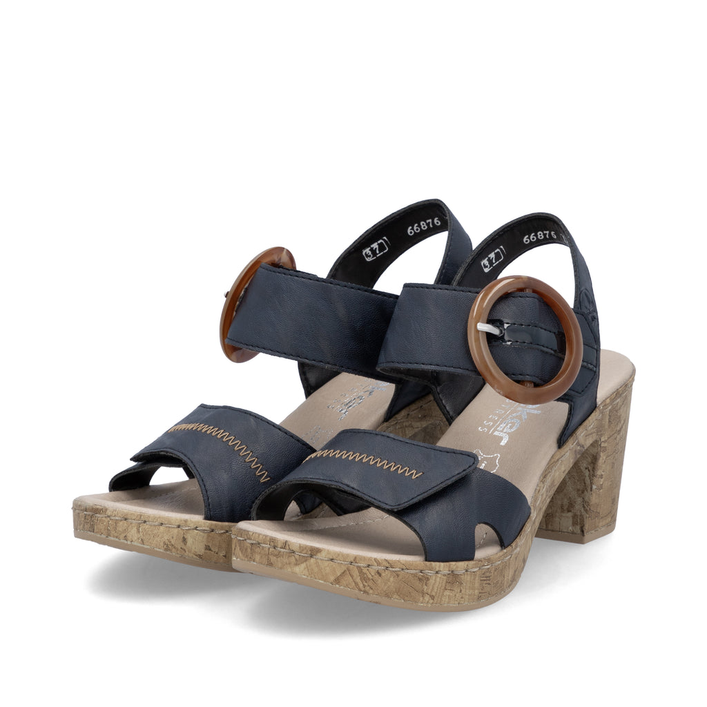 Blue Hook & Loop Sandals for Women | Rieker 66876-14